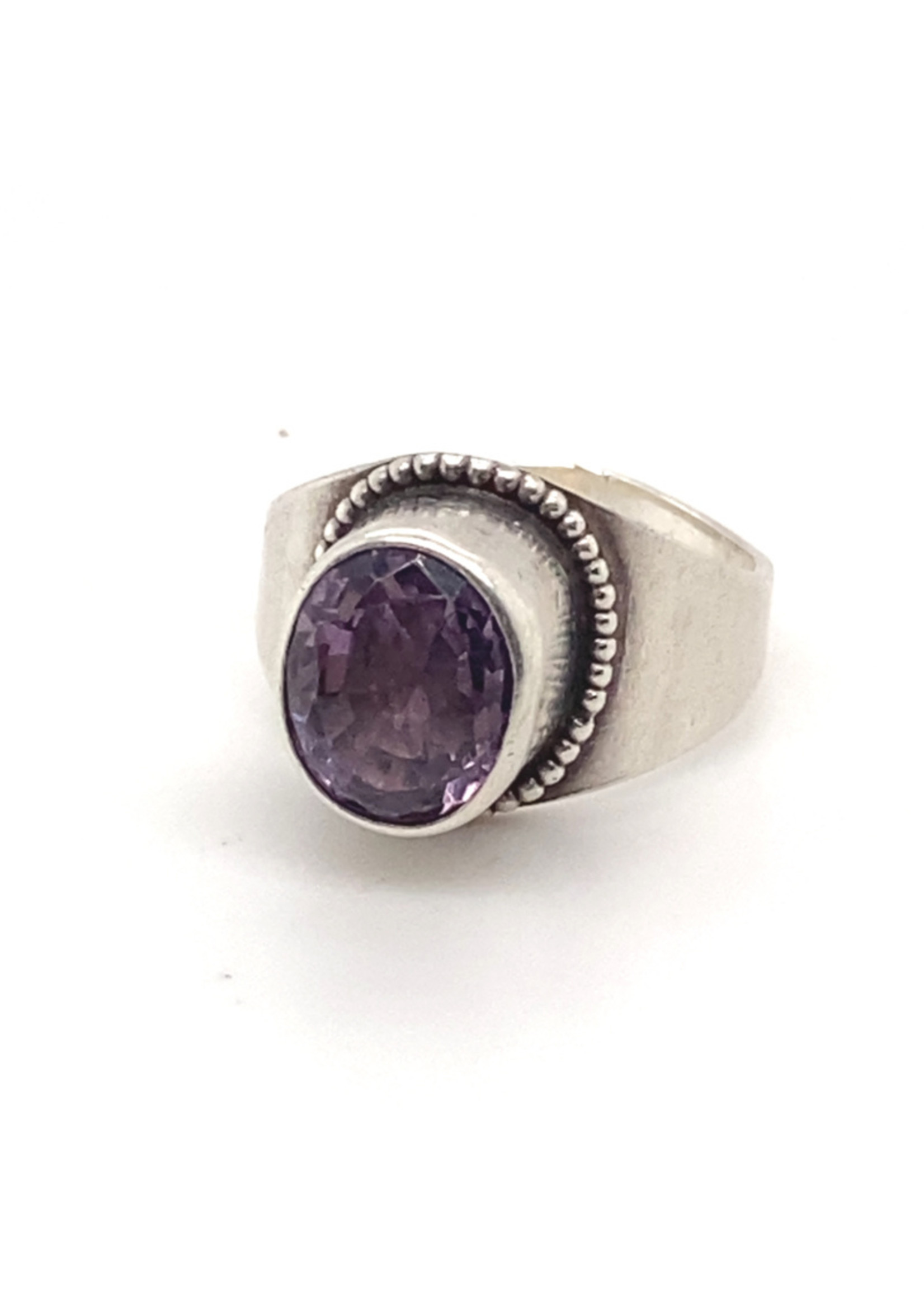 Vintage & Occasion Zilveren ring met amethist