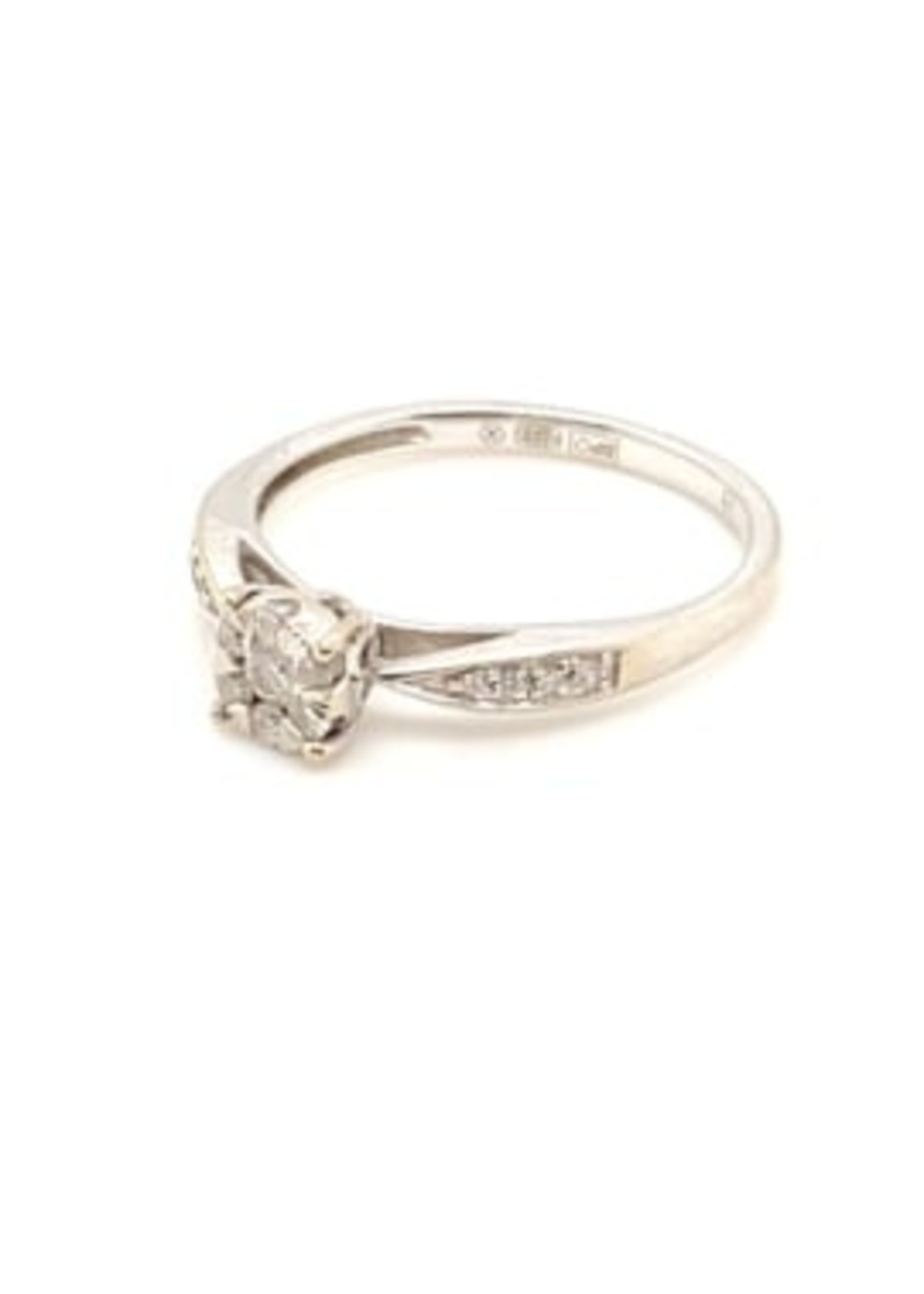 Vintage & Occasion Occasion witgoud solitair diamant point ring