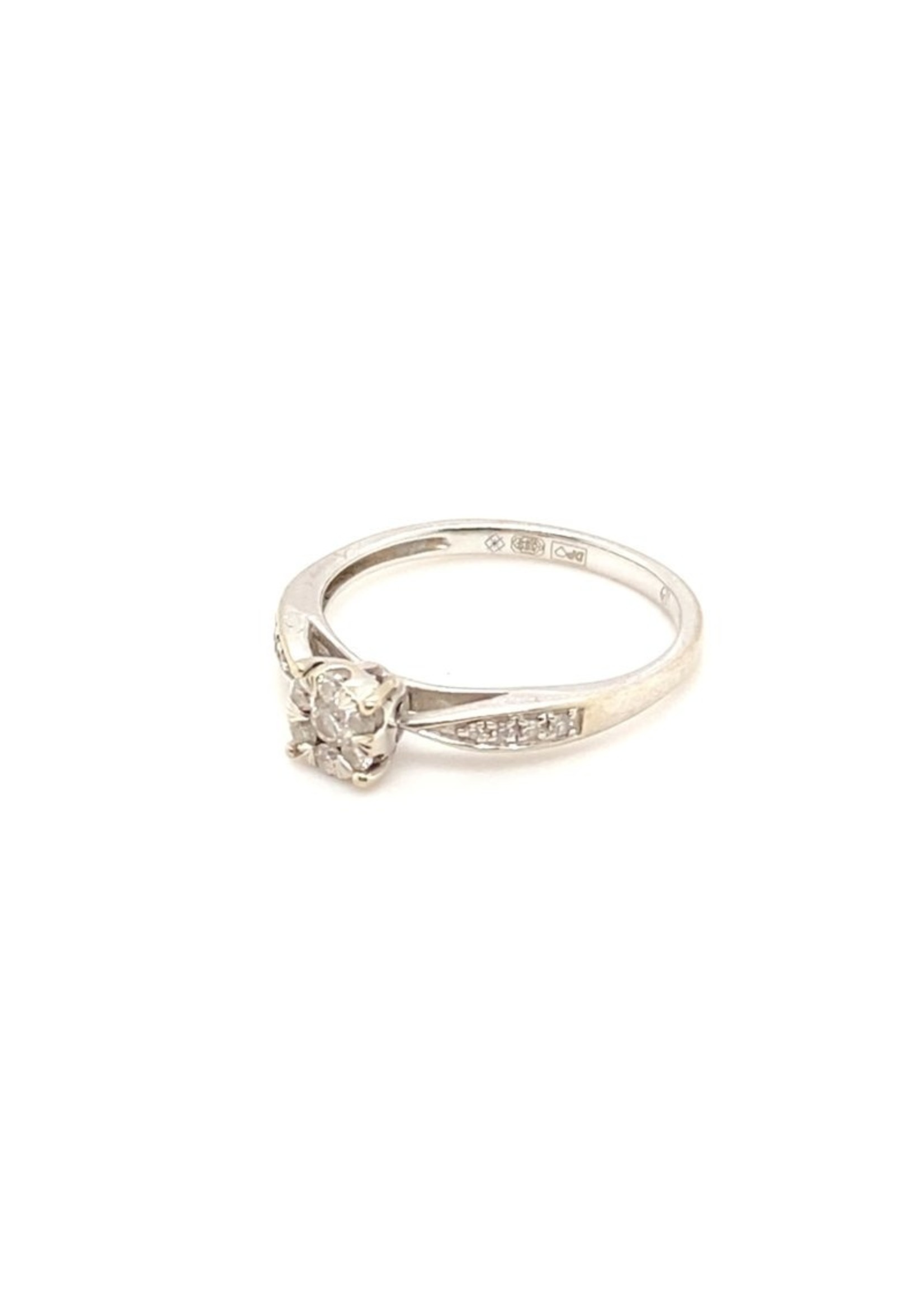 Vintage & Occasion Occasion witgoud solitair diamant point ring
