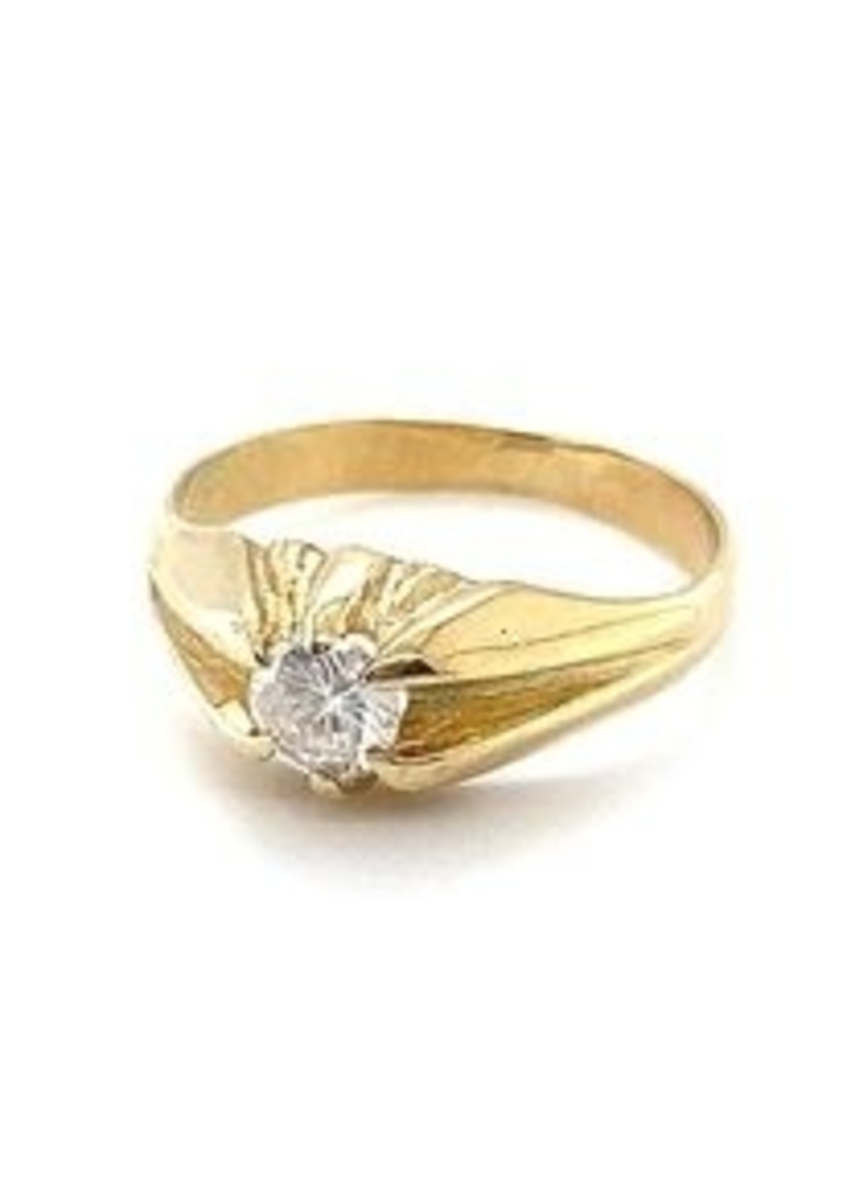 Vintage & Occasion Occasion geelgouden ring met diamant 0.40ct