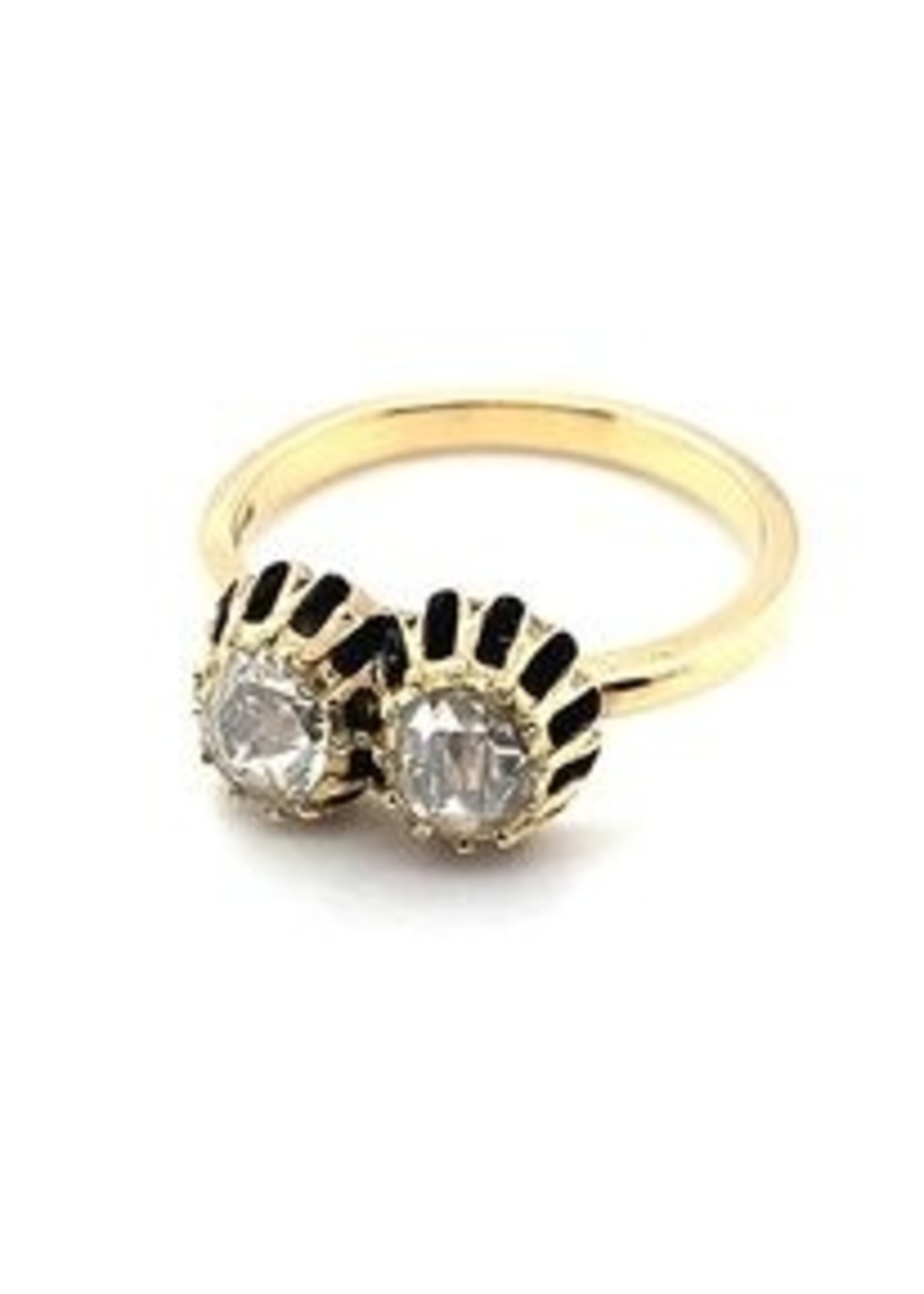 Vintage & Occasion Occasion antieke gouden ring met dubbele  roos diamant