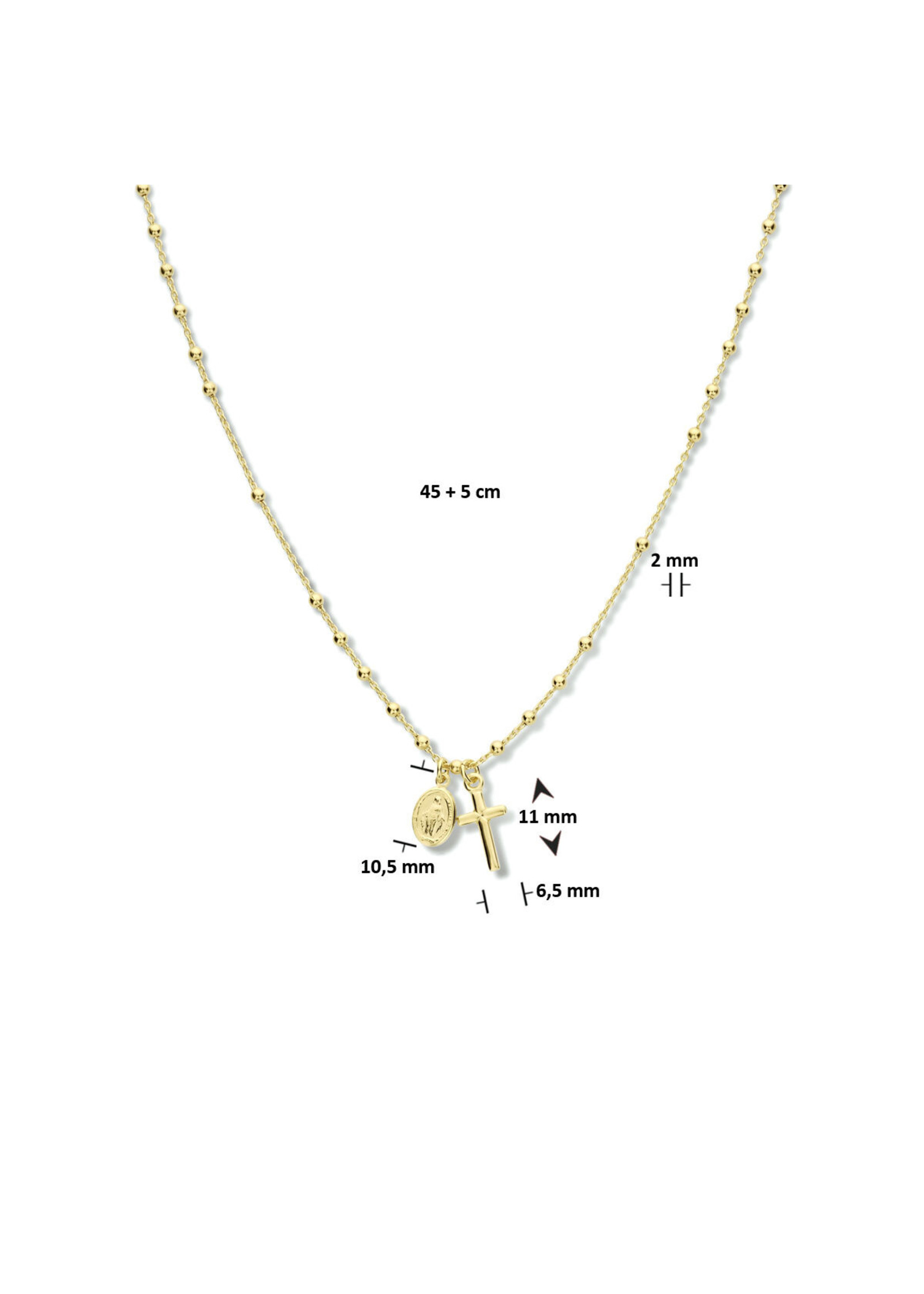 Cataleya jewels Cataleya Jewels Collier Kruis En Scapulier 2,0 mm 45 + 5 cm 1 Micron Goud