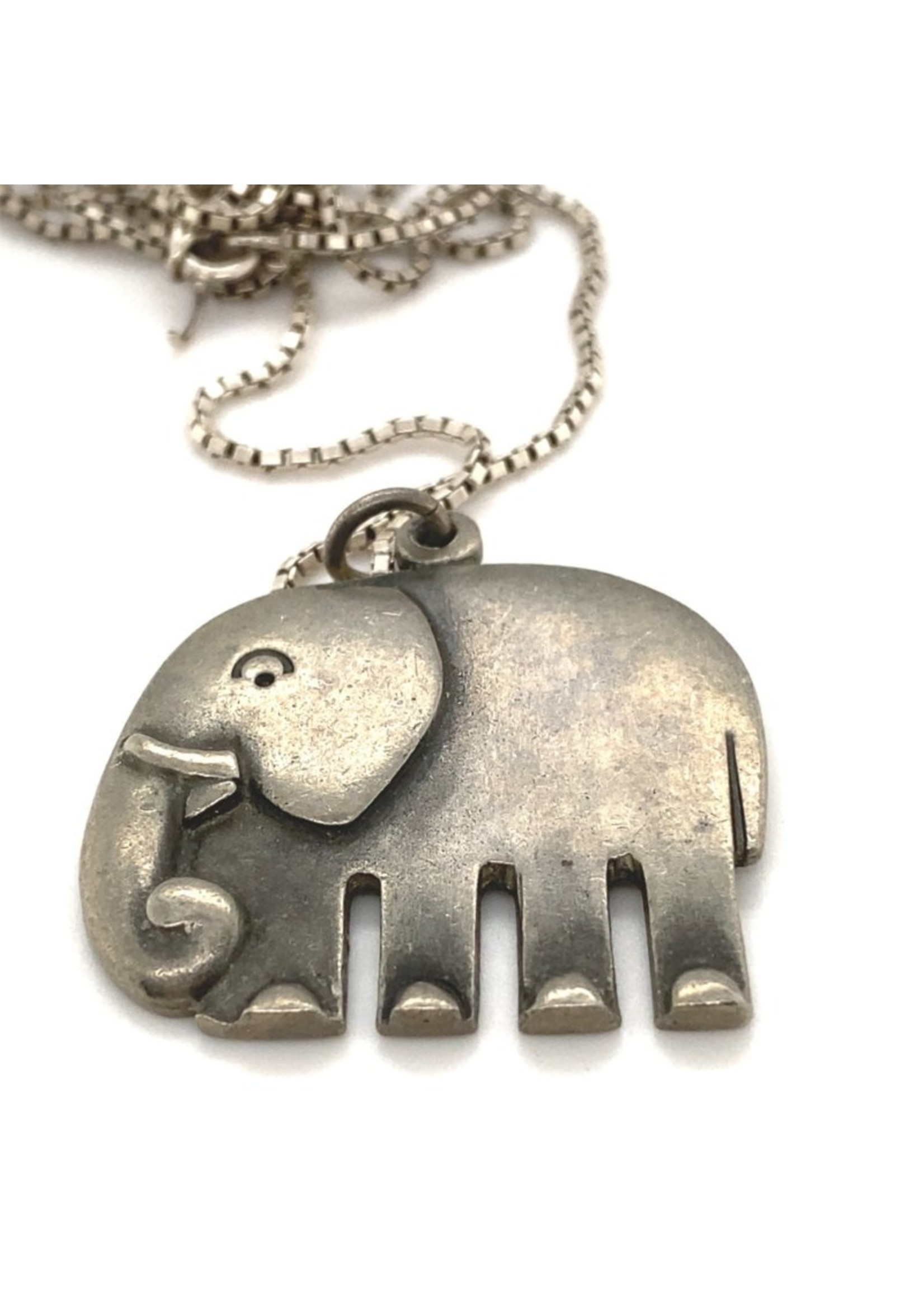 Vintage & Occasion Occasion collier met grote olifant hanger