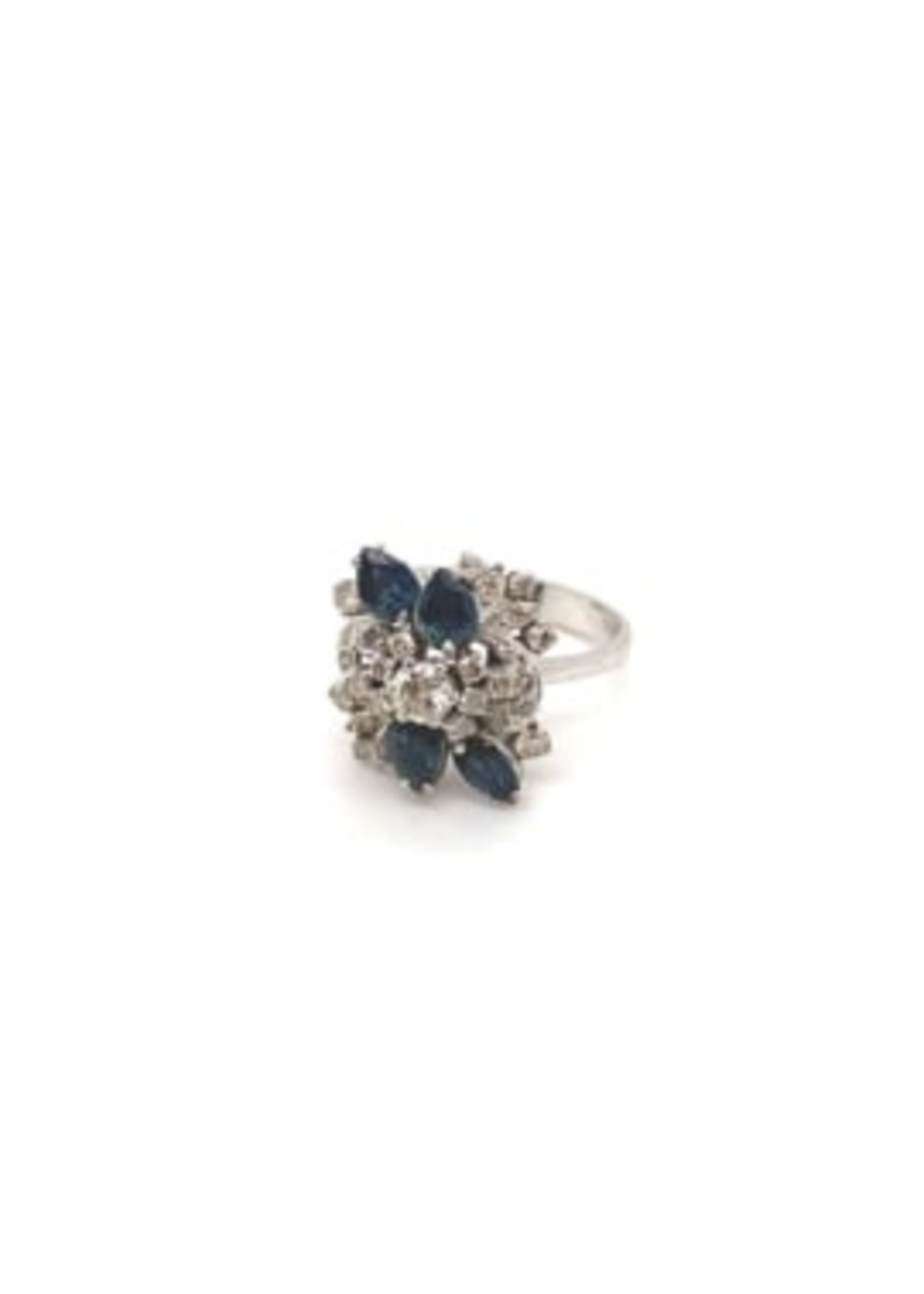 Vintage & Occasion Occasion ring met briljant en saffier, 0.25ct SI-H