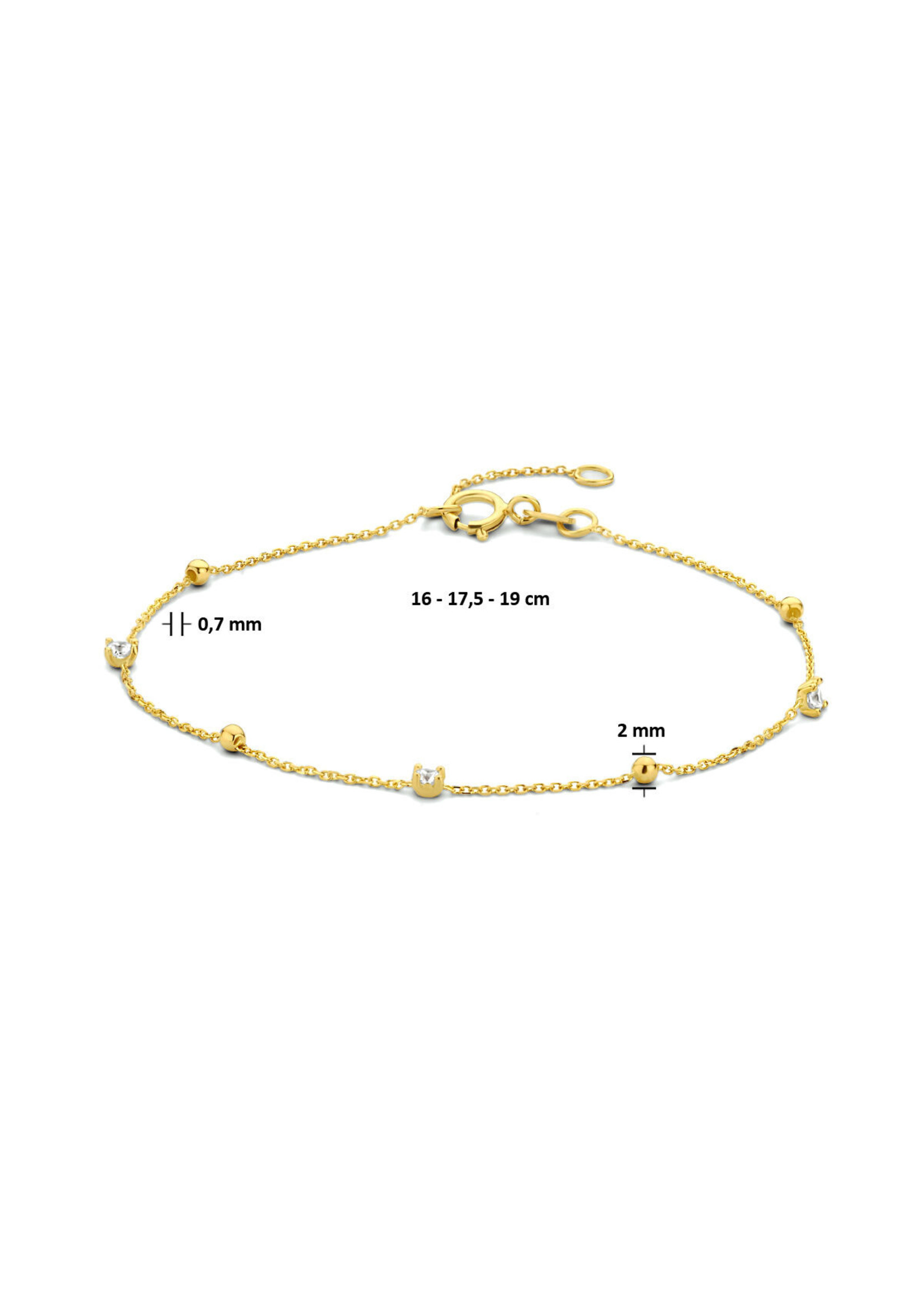 Cataleya jewels Cataleya Jewels Armband Zirkonia En Bolletjes 0,7 mm 16 – 17,5 – 19 cm