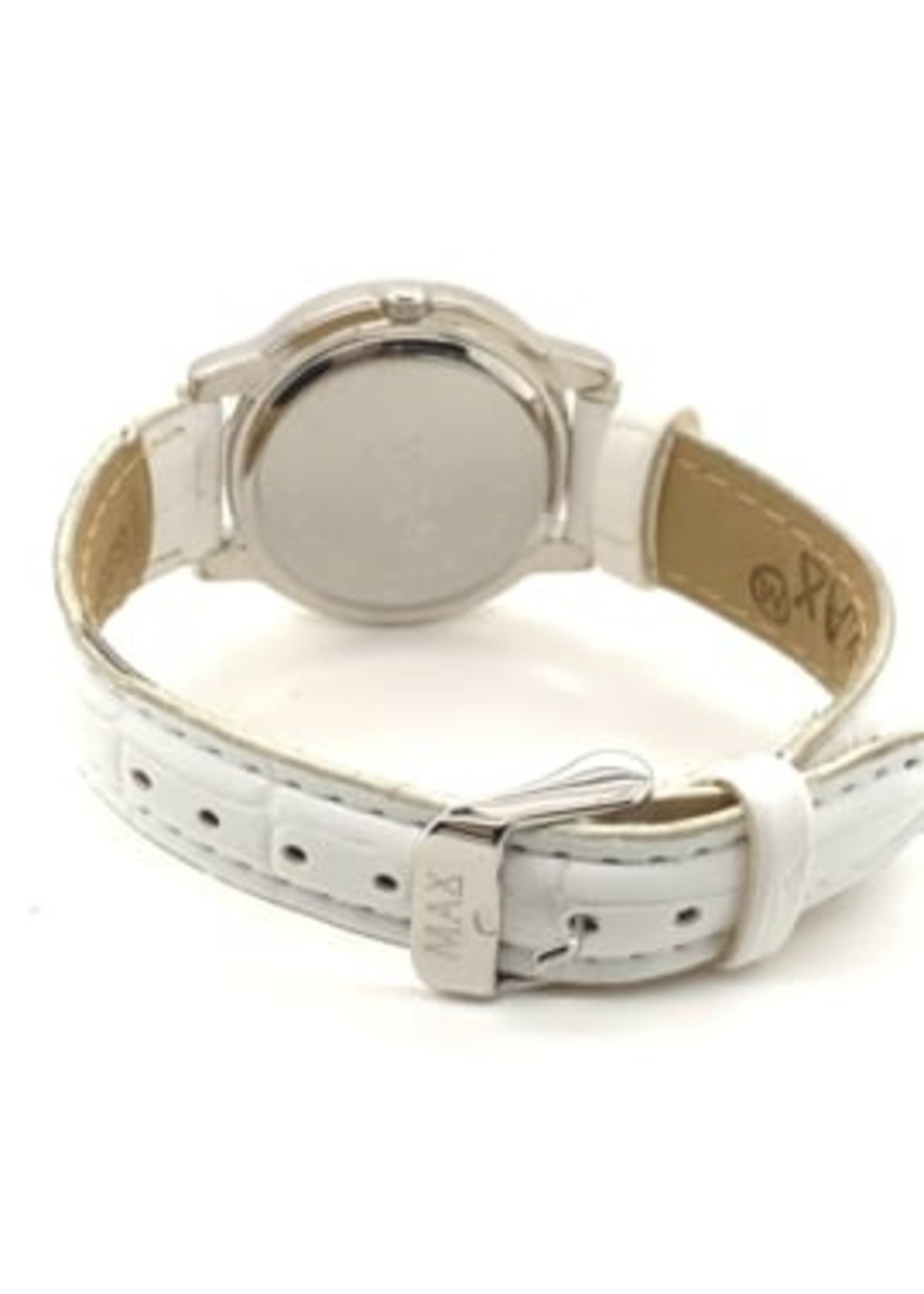 Vintage & Occasion Occasion Frans Bauer damespols horloge met witte leren band.
