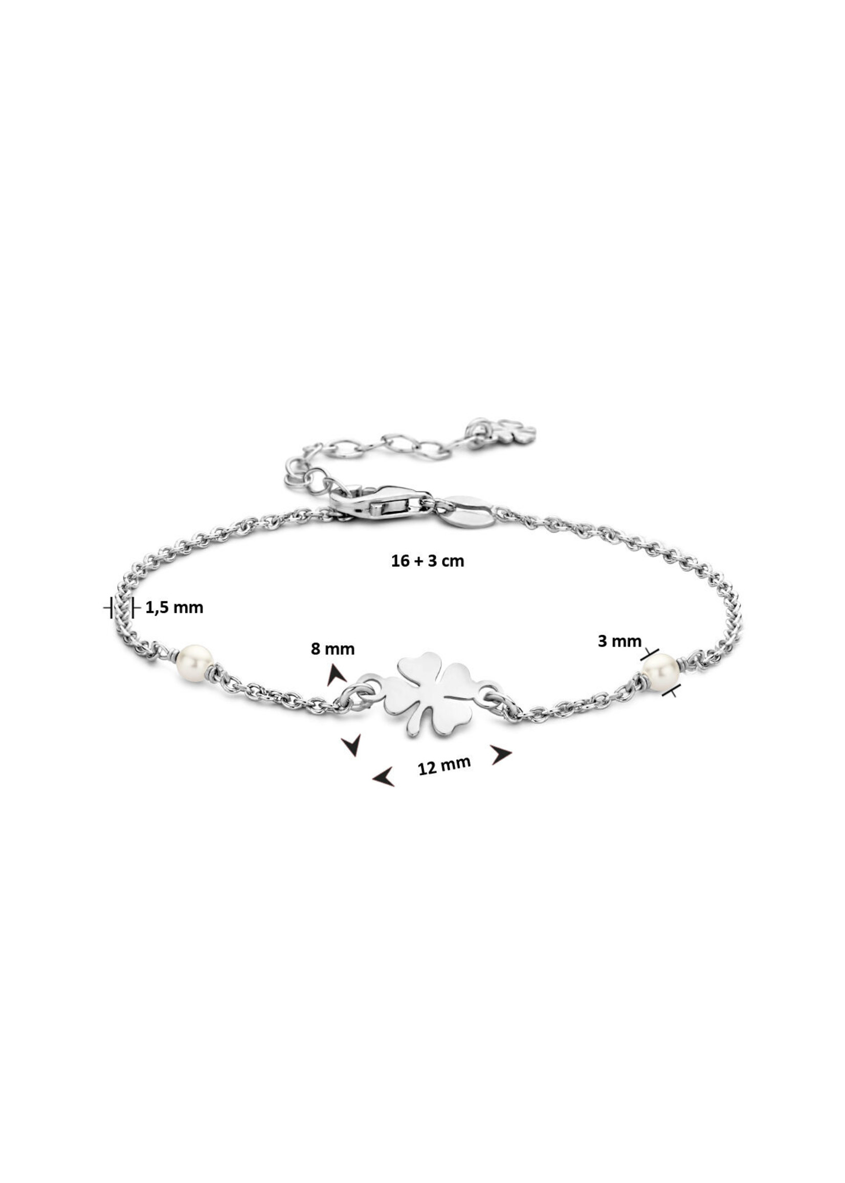 Cataleya jewels Cataleya Jewels Armband Synth Parel En Klaver 1,5 mm 16 + 3 cm