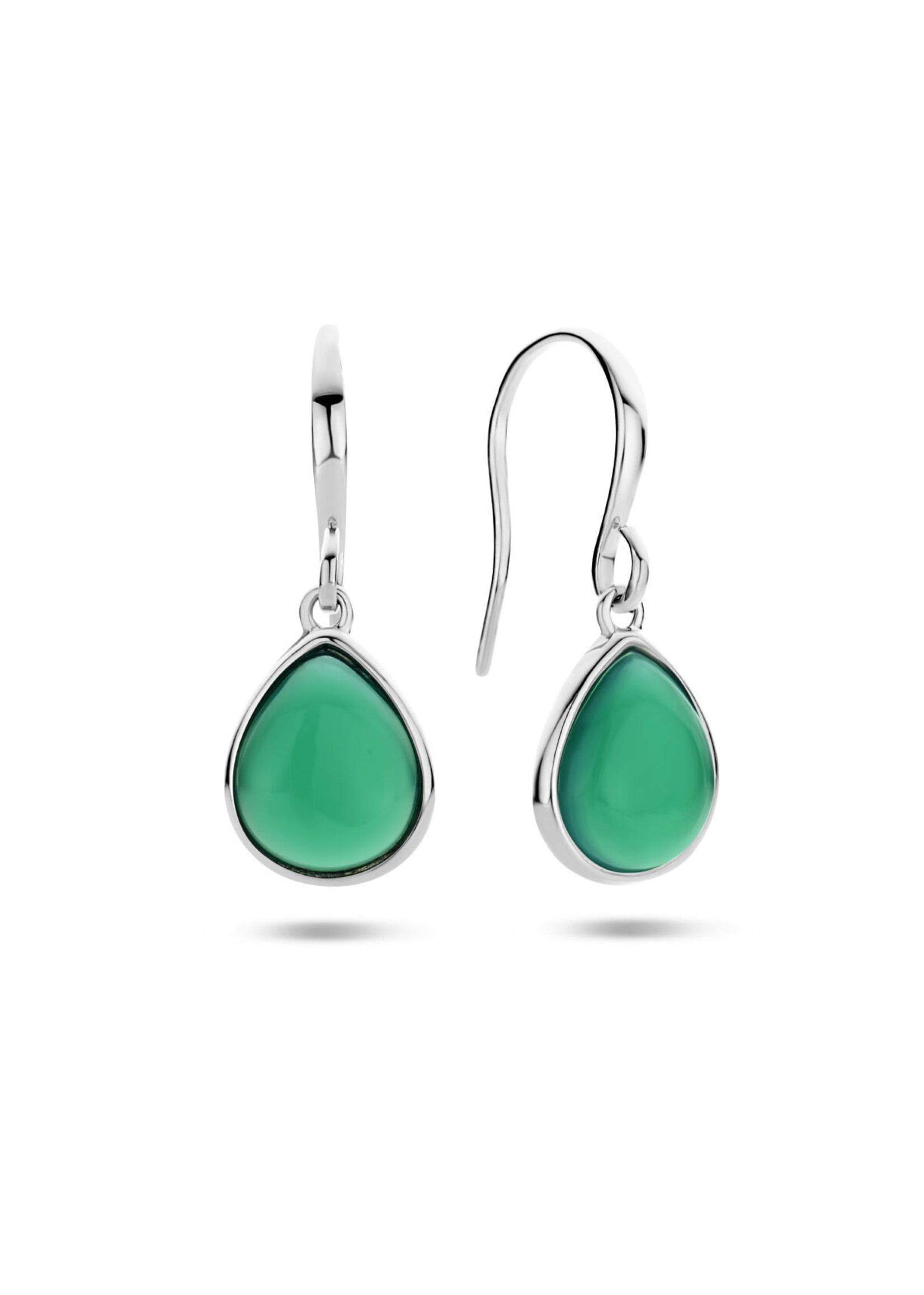 Cataleya jewels Cataleya Jewels Oorhangers Groen Agaat Franse Haak