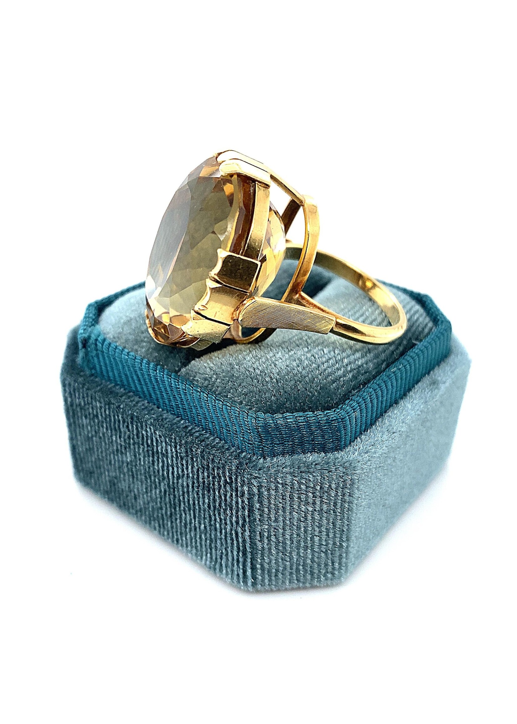 Vintage & Occasion Occasion gouden Statement ring met citrien