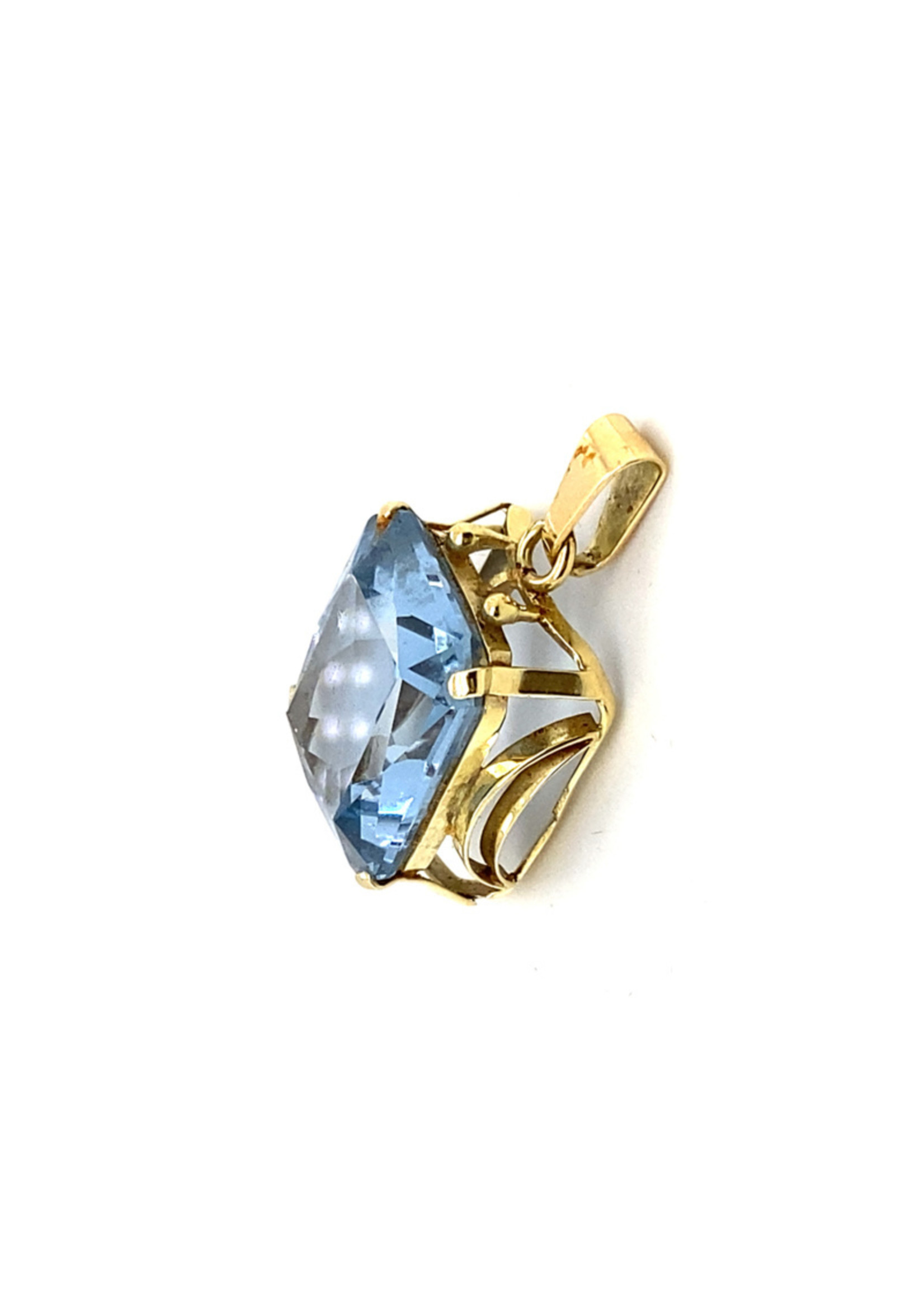 Vintage & Occasion Occasion 14k  grote Art Deco hanger met topaas