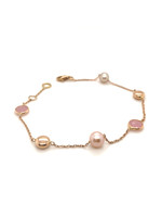 Vintage & Occasion Roségouden armband met parels en roze jade