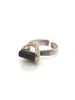 Vintage & Occasion Occasion zilveren ring met onyx cilinder