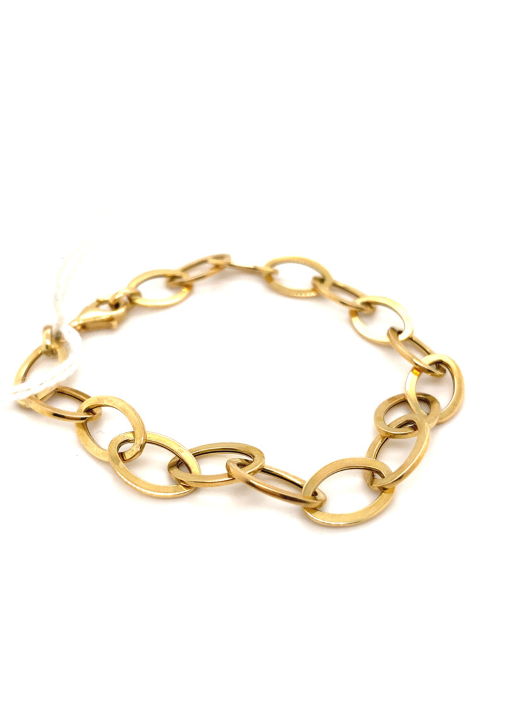 Vintage & Occasion Nieuwe gouden schakelarmband van ovale schakels