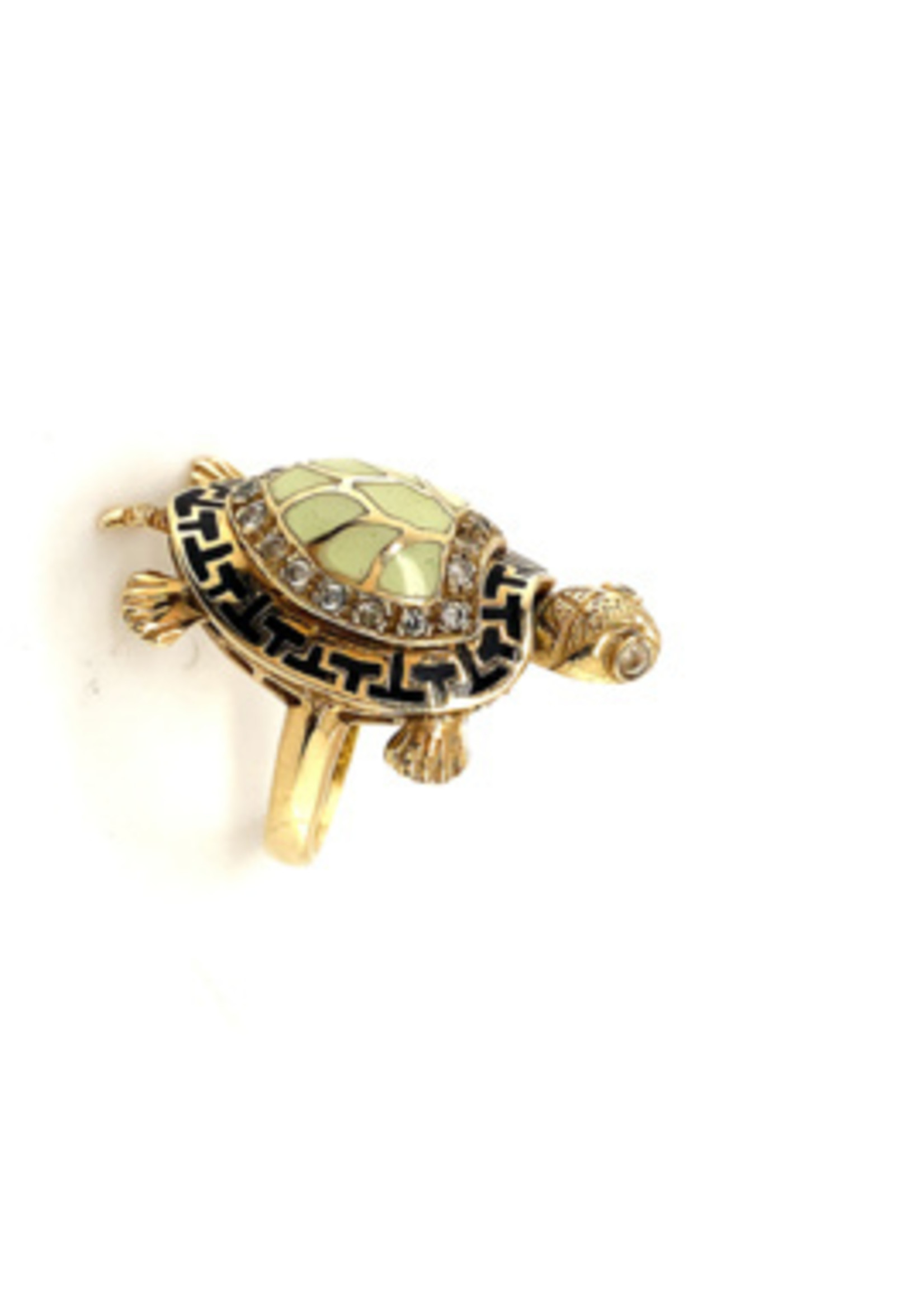 Vintage & Occasion Occasion unieke gouden ring met schildpad