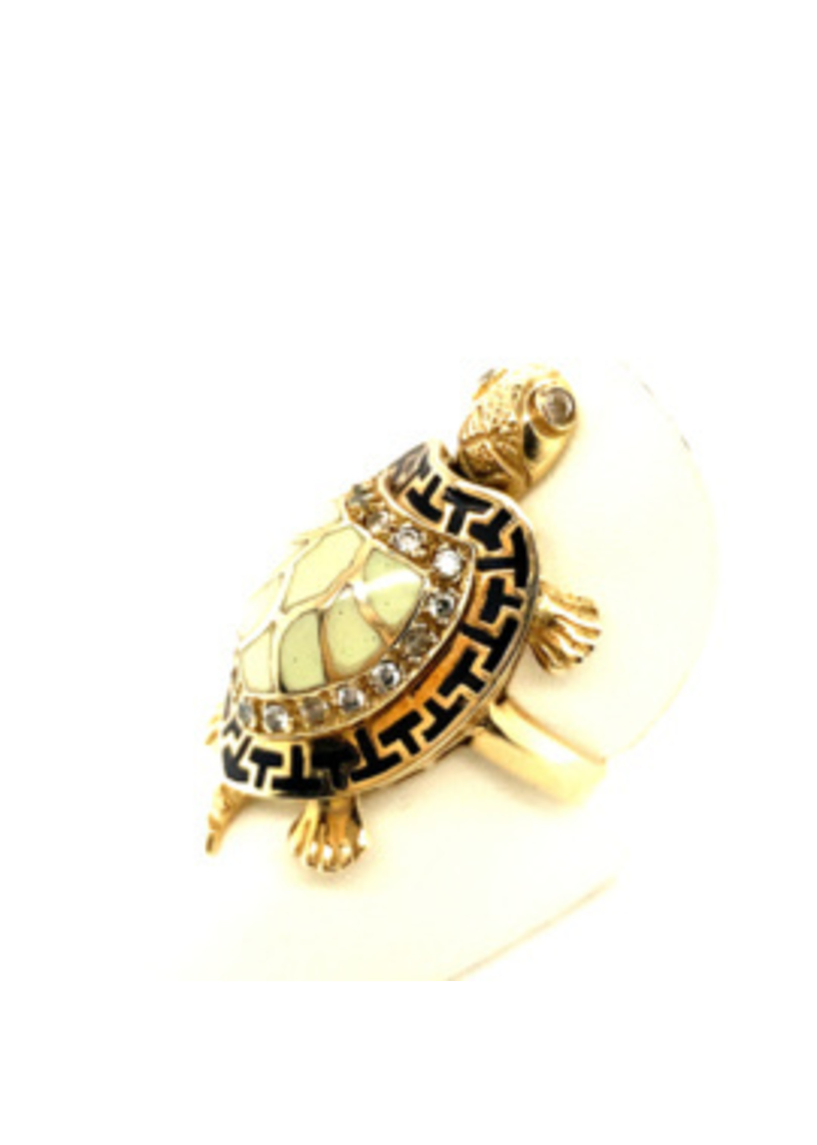 Vintage & Occasion Occasion unieke gouden ring met schildpad