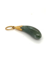 Vintage & Occasion Occasion gouden hanger met een jade edelsteen