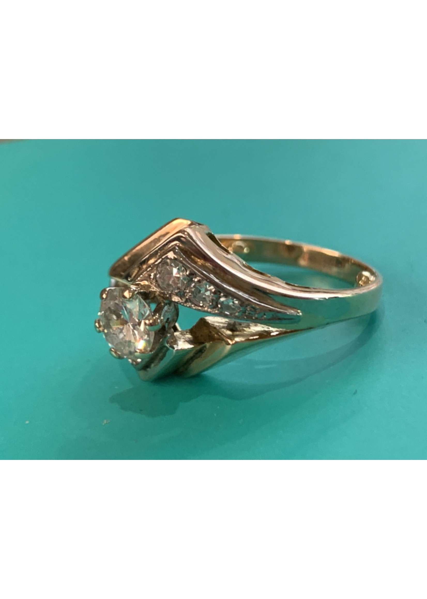 Vintage & Occasion Occasion bicolor fantasiering met diamant 0,86ct