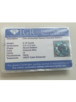 Vintage & Occasion IGR diamant blauw - 0.19 ct. - rond briljant