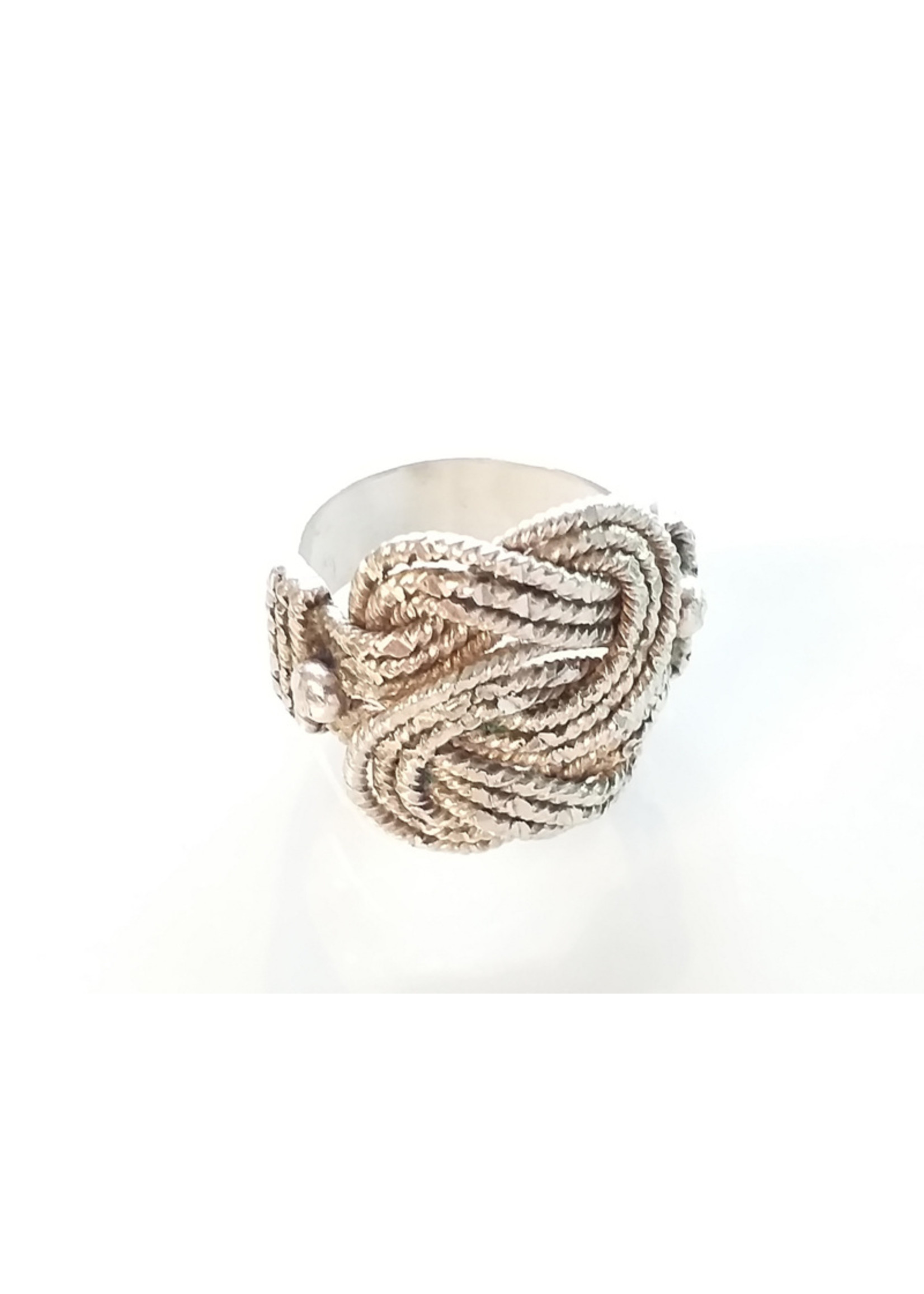 Vintage & Occasion Occasion zilveren grote mattenklopper ring