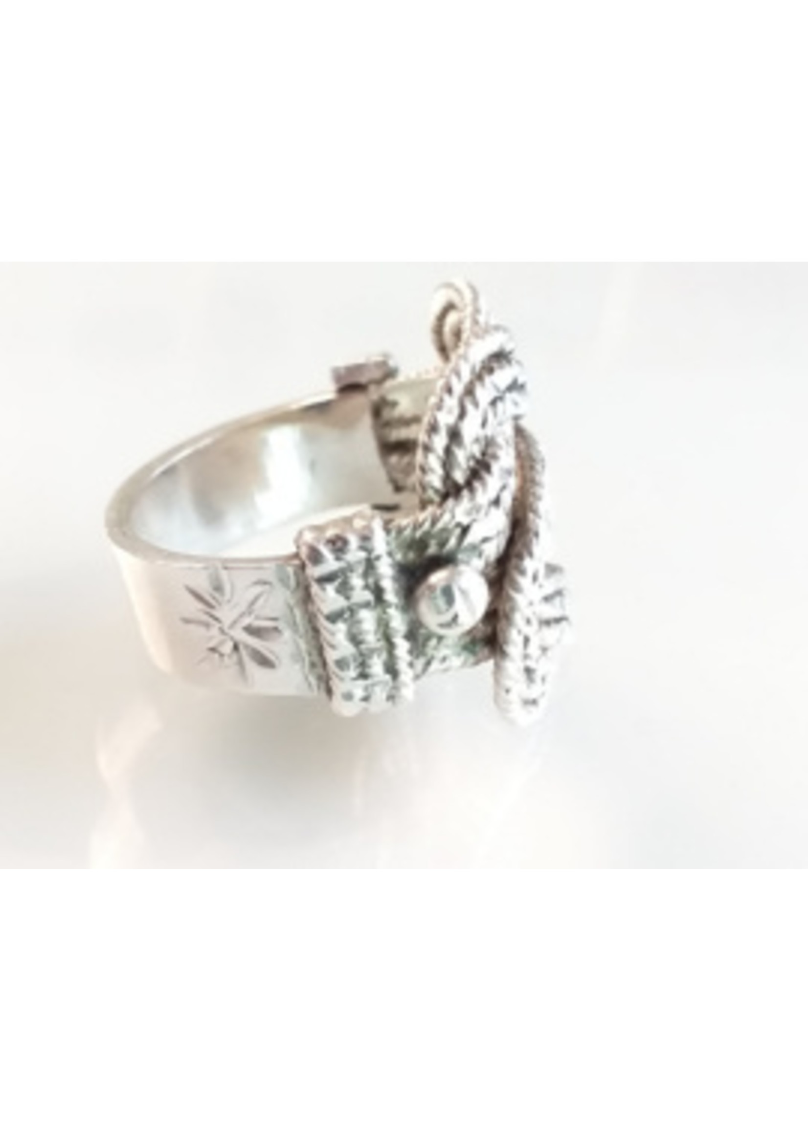 Vintage & Occasion Occasion zilveren grote mattenklopper ring