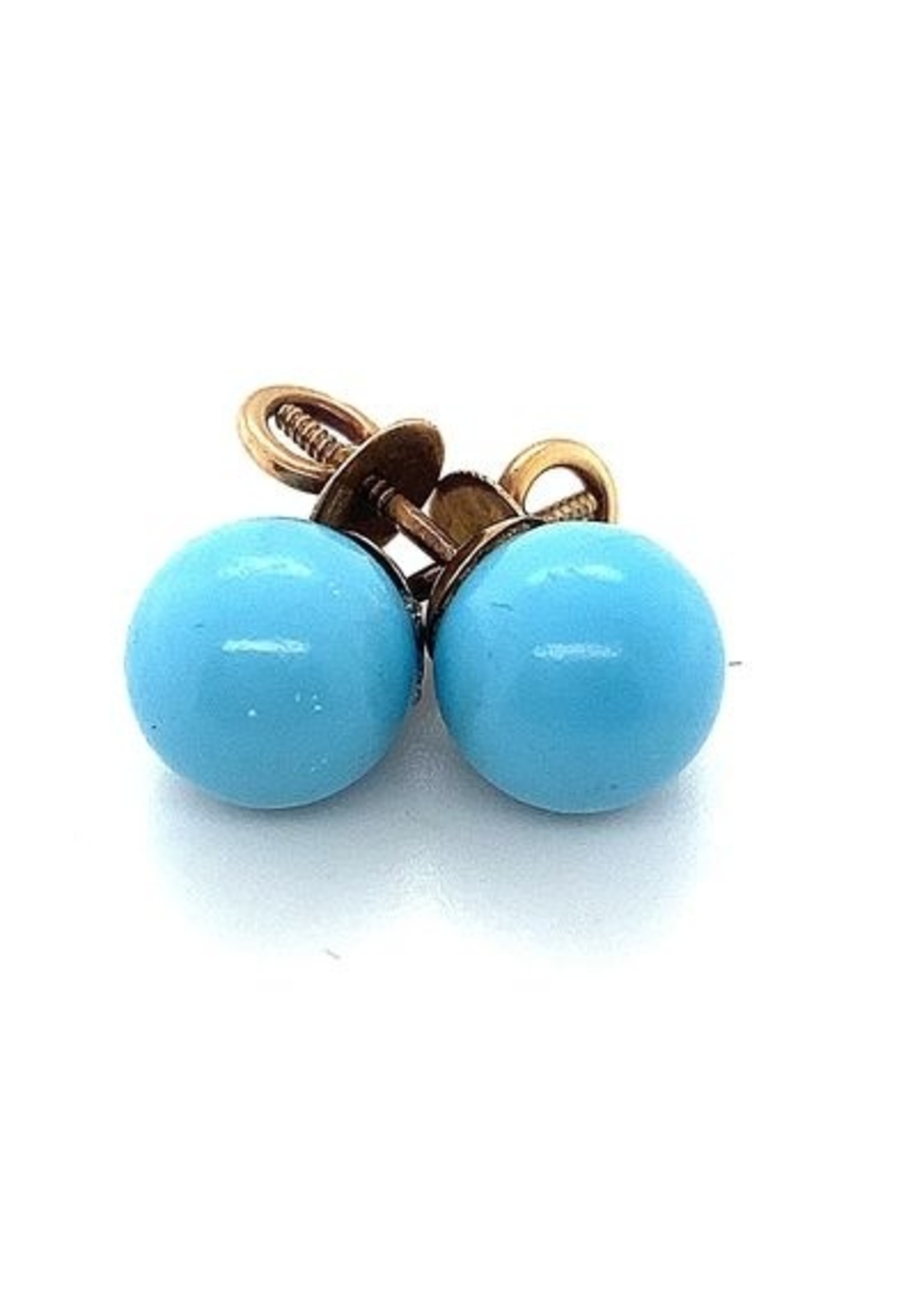 Vintage & Occasion Occasion gouden oorknoppen met turkoois