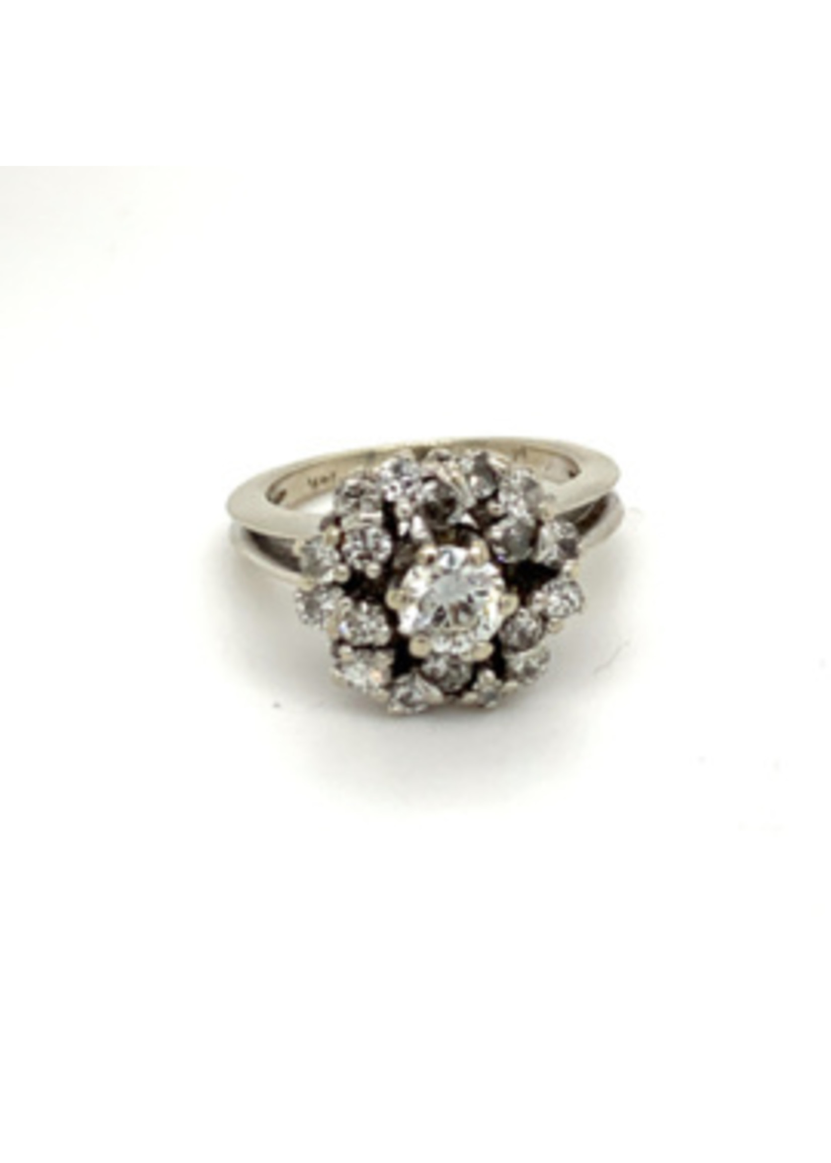 Vintage & Occasion Occasion witgouden rozet ring met diamant circa 1.25ct