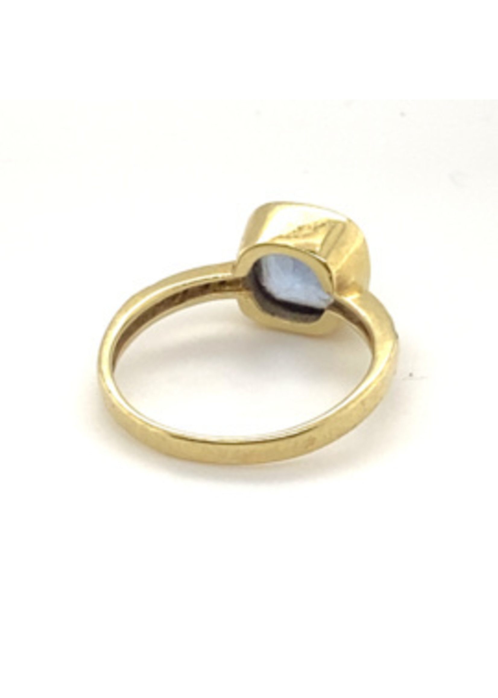 Vintage & Occasion Occasion gouden Zinzi ring met topaas en diamant 0.06ct