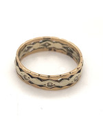 Vintage & Occasion Occasion bicolor gouden gefacetteerde ring