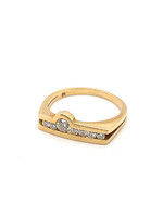 Vintage & Occasion Occasion strakke fantasie ring met diamant 0.27ct