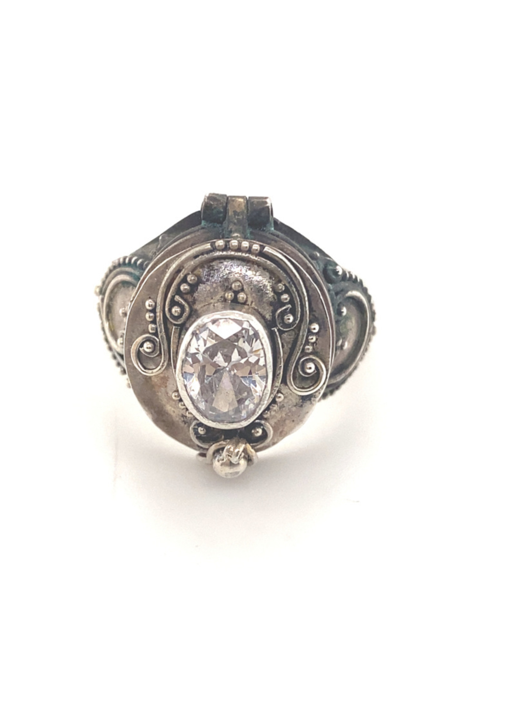 Vintage & Occasion Occasion zilveren sultan ring met ovale zirkonia