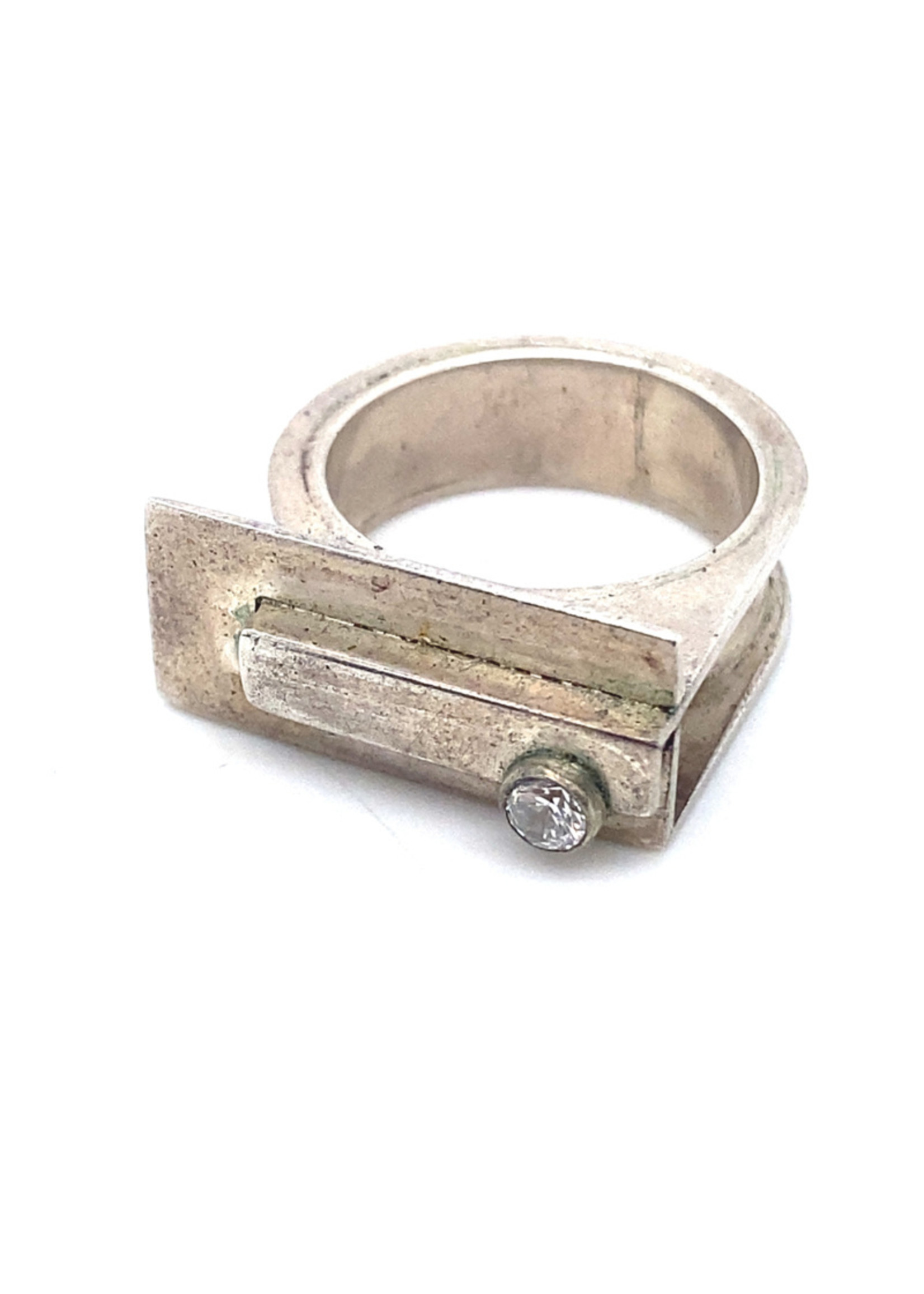 Vintage & Occasion Occasion handgemaakte ring met zirkonia
