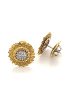 Vintage & Occasion Occasion bloemvormige oorknoppen met diamant van het merk Gourji