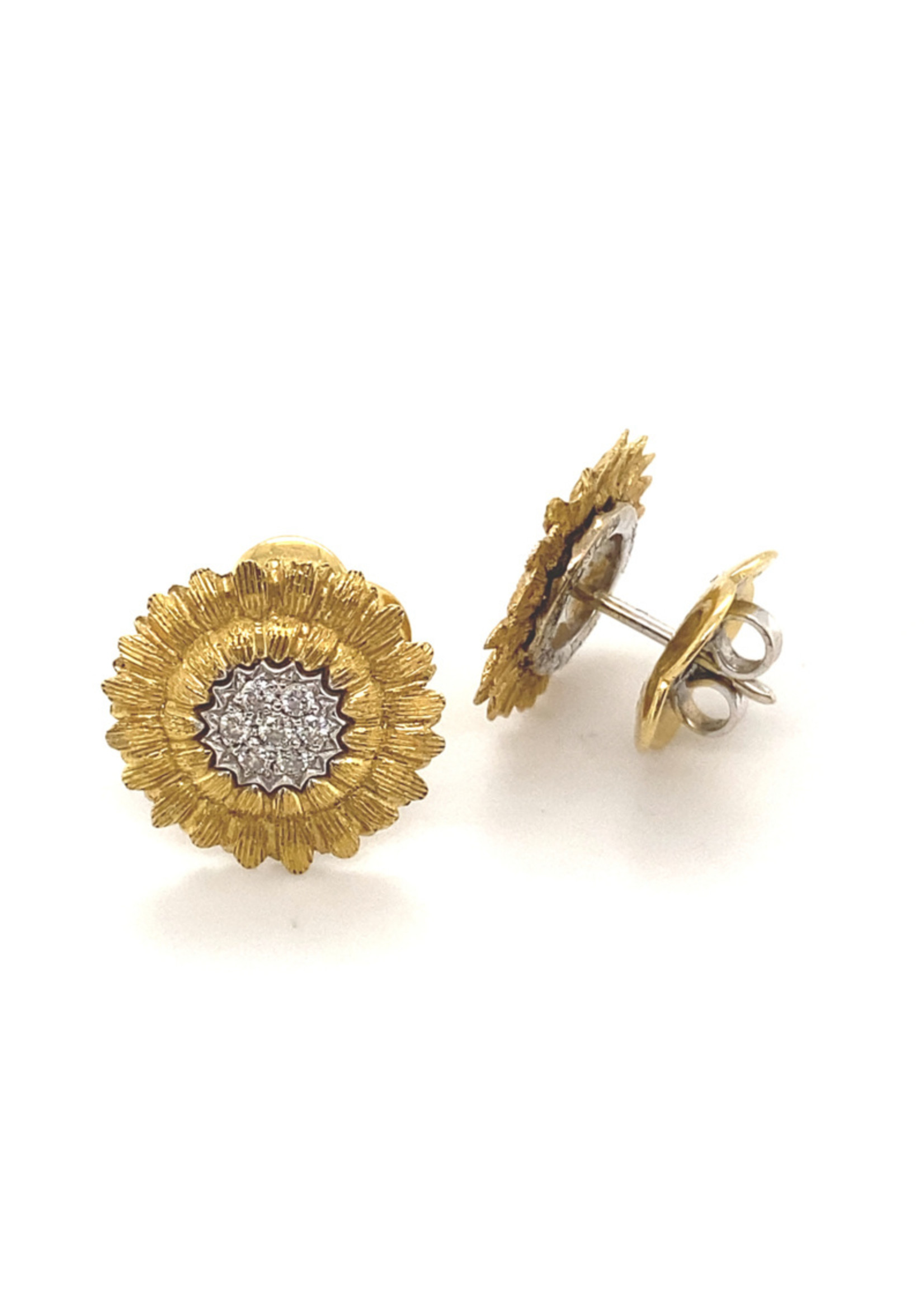 Vintage & Occasion Occasion bloemvormige oorknoppen met diamant van het merk Gourji