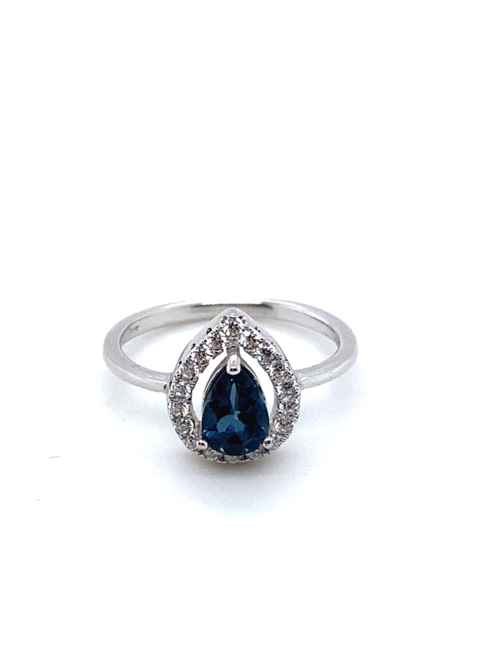 Vintage & Occasion Occasion zilveren ring met witte en blauwe zirkonia's