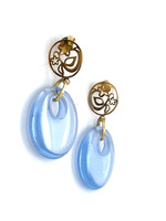 Vintage & Occasion Cataleya Earrings round drop blue