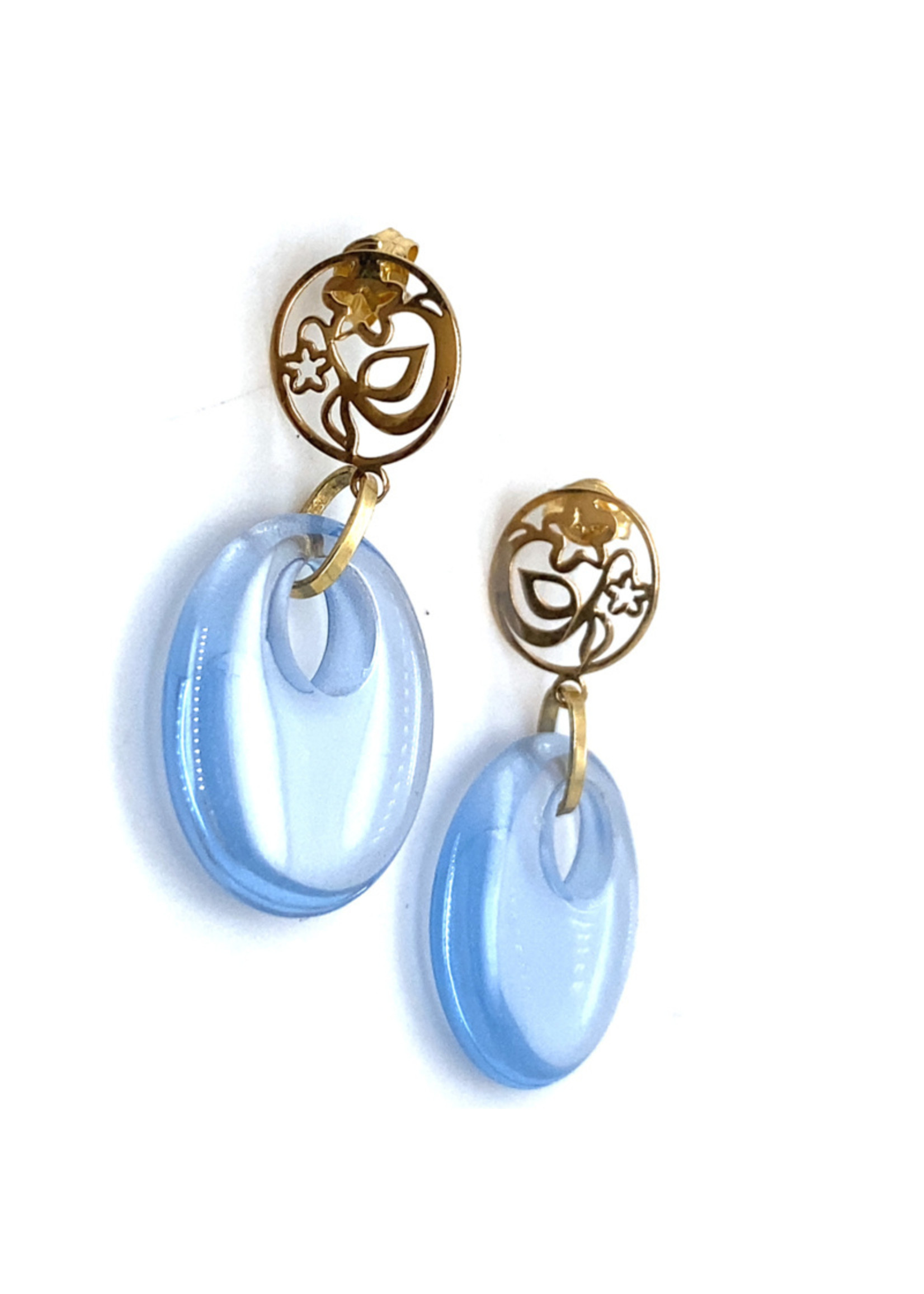 Vintage & Occasion Cataleya Earrings round drop blue