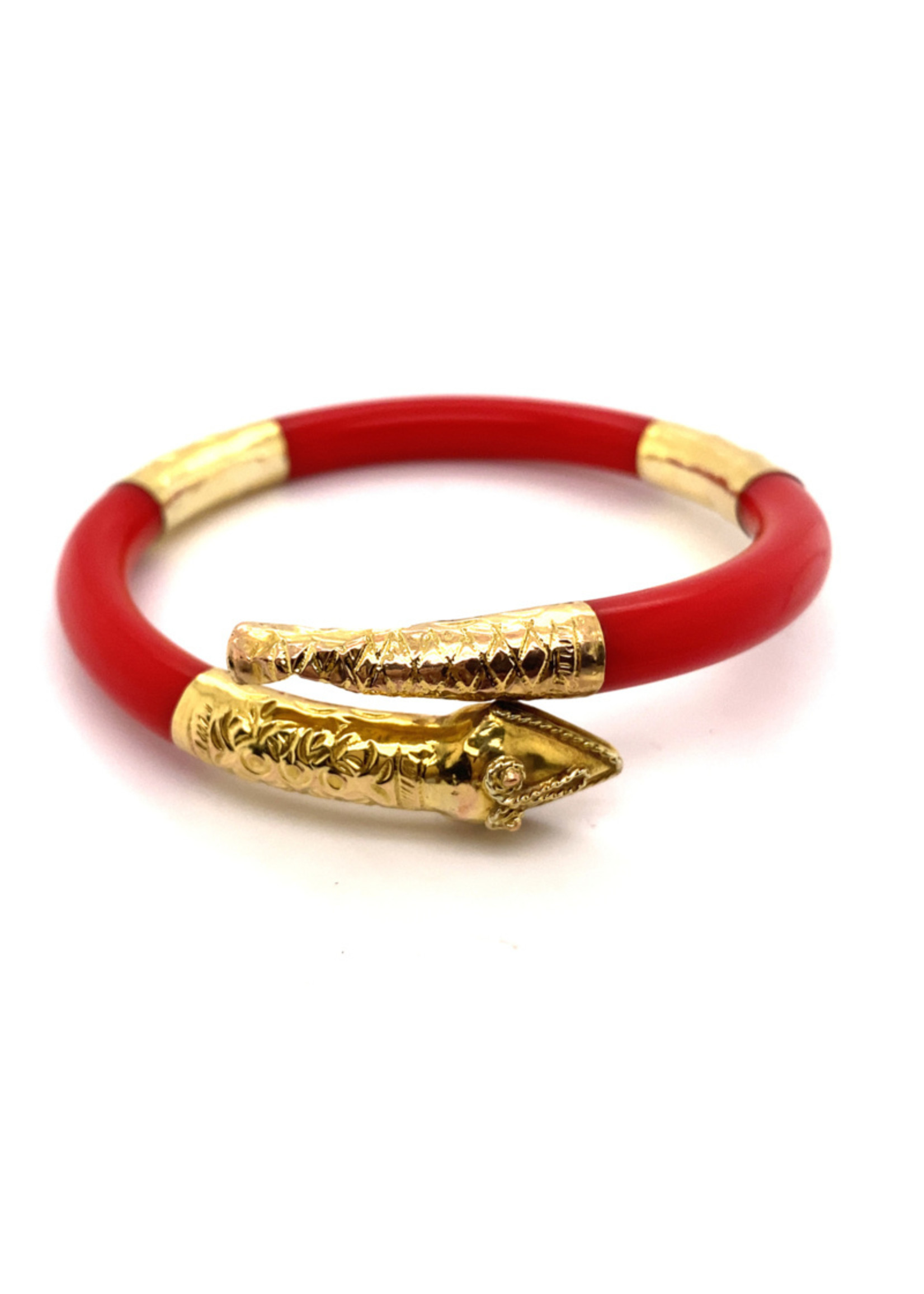 Vintage & Occasion Occasion gouden bangle armband met draak