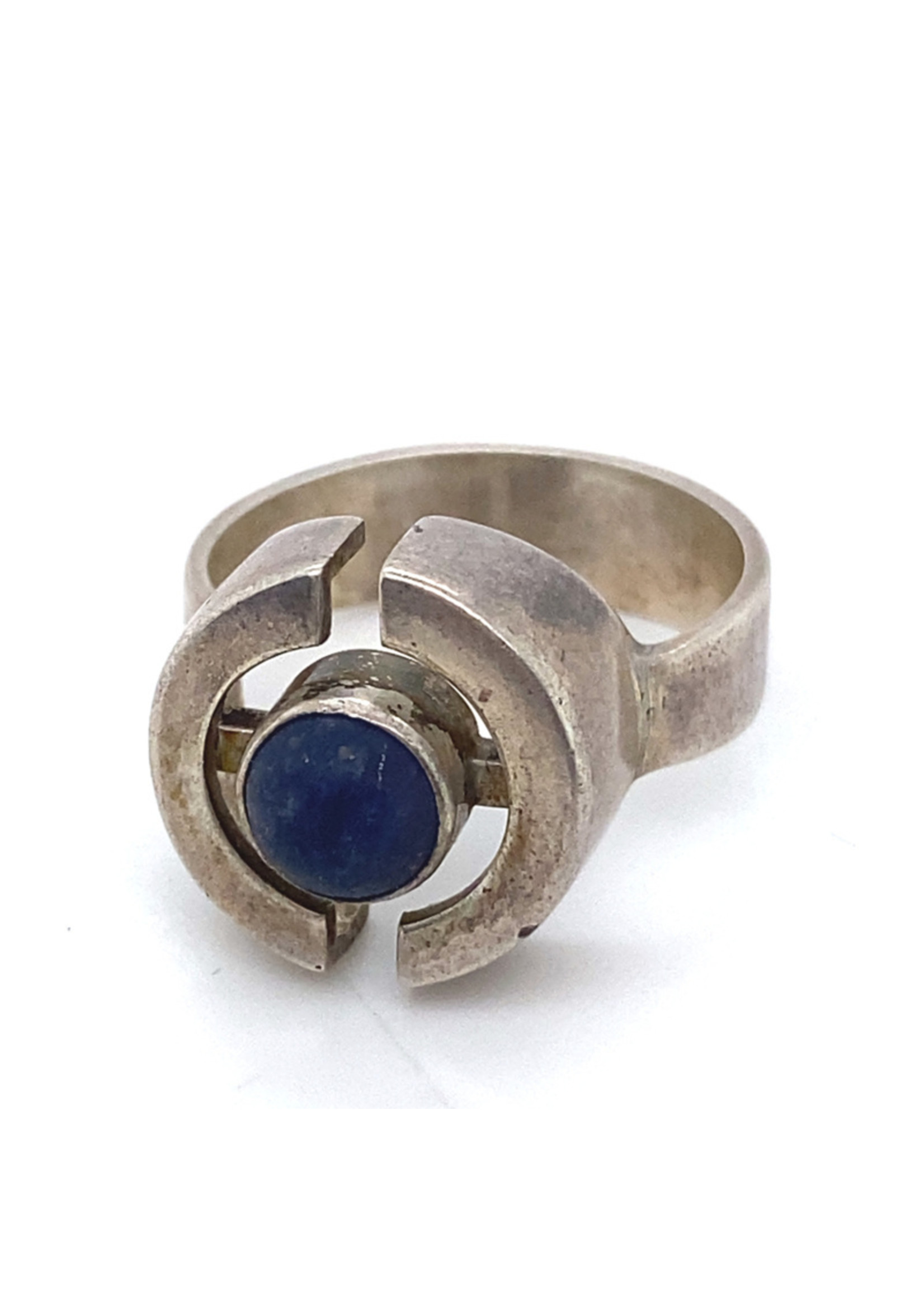 Vintage & Occasion Occasion ring met donkerblauwe lapis lazuli