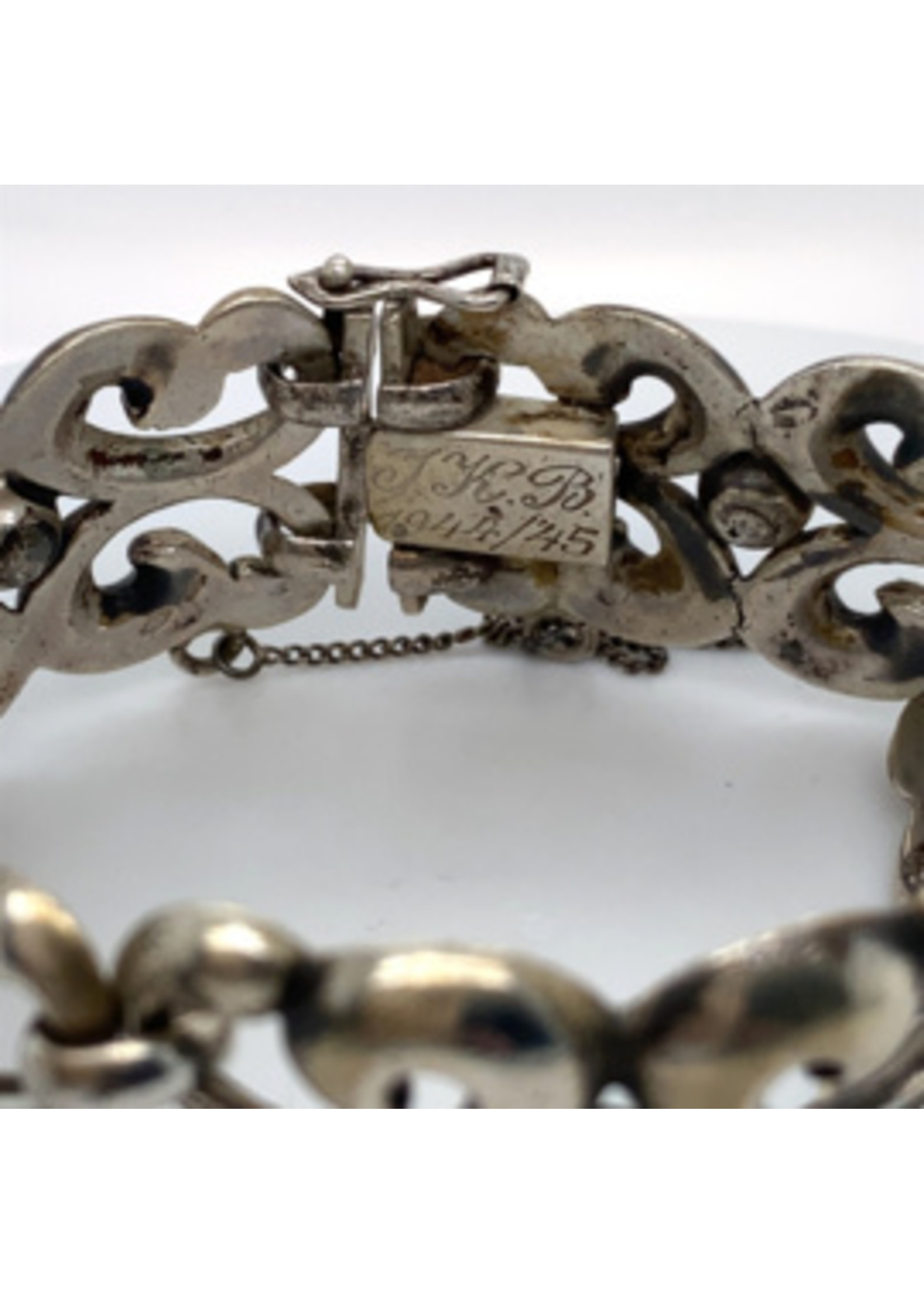 Vintage & Occasion Occasion zilveren massieve handgemaakte schakelarmband