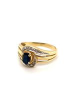 Vintage & Occasion Occasion bicolor ring met saffier