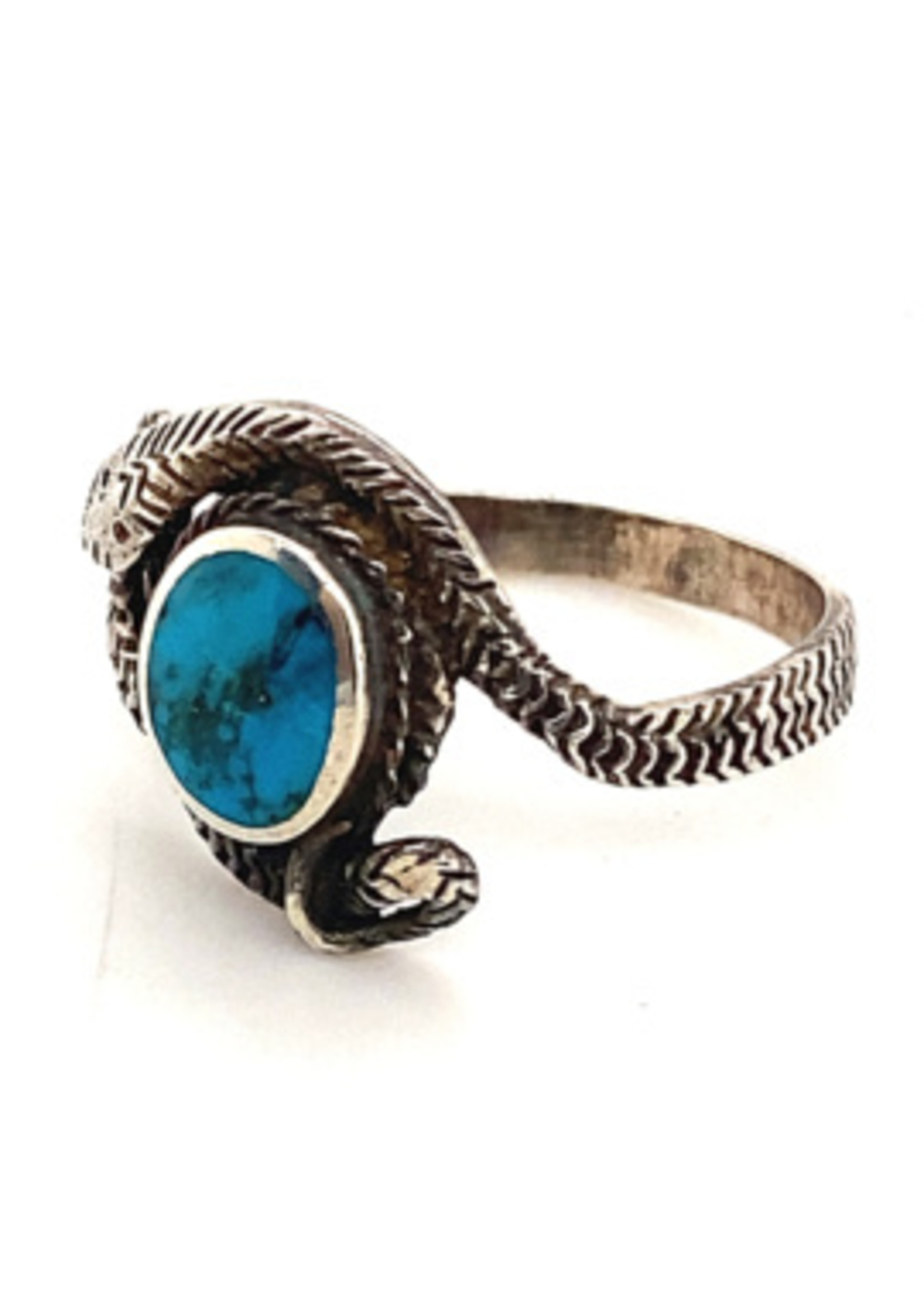 Vintage & Occasion Occasion ring met een turkoois en slang