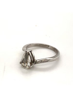 Vintage & Occasion Occasion zilveren ring met witte druppelvormige zirkonia