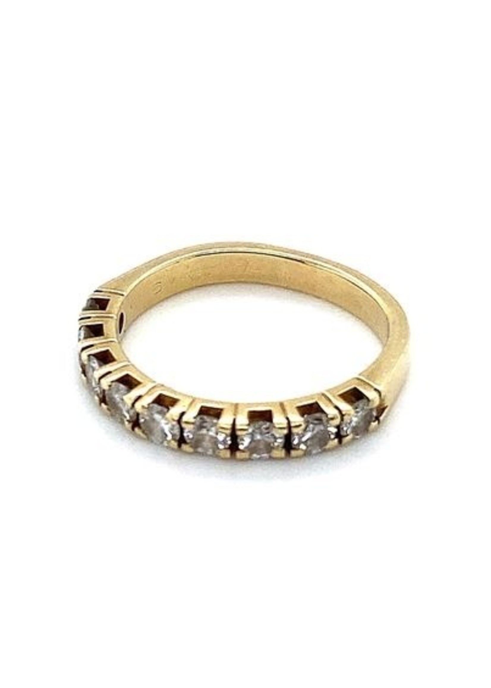 Vintage & Occasion Occasion gouden rijring met 9 diamanten 0.90ct