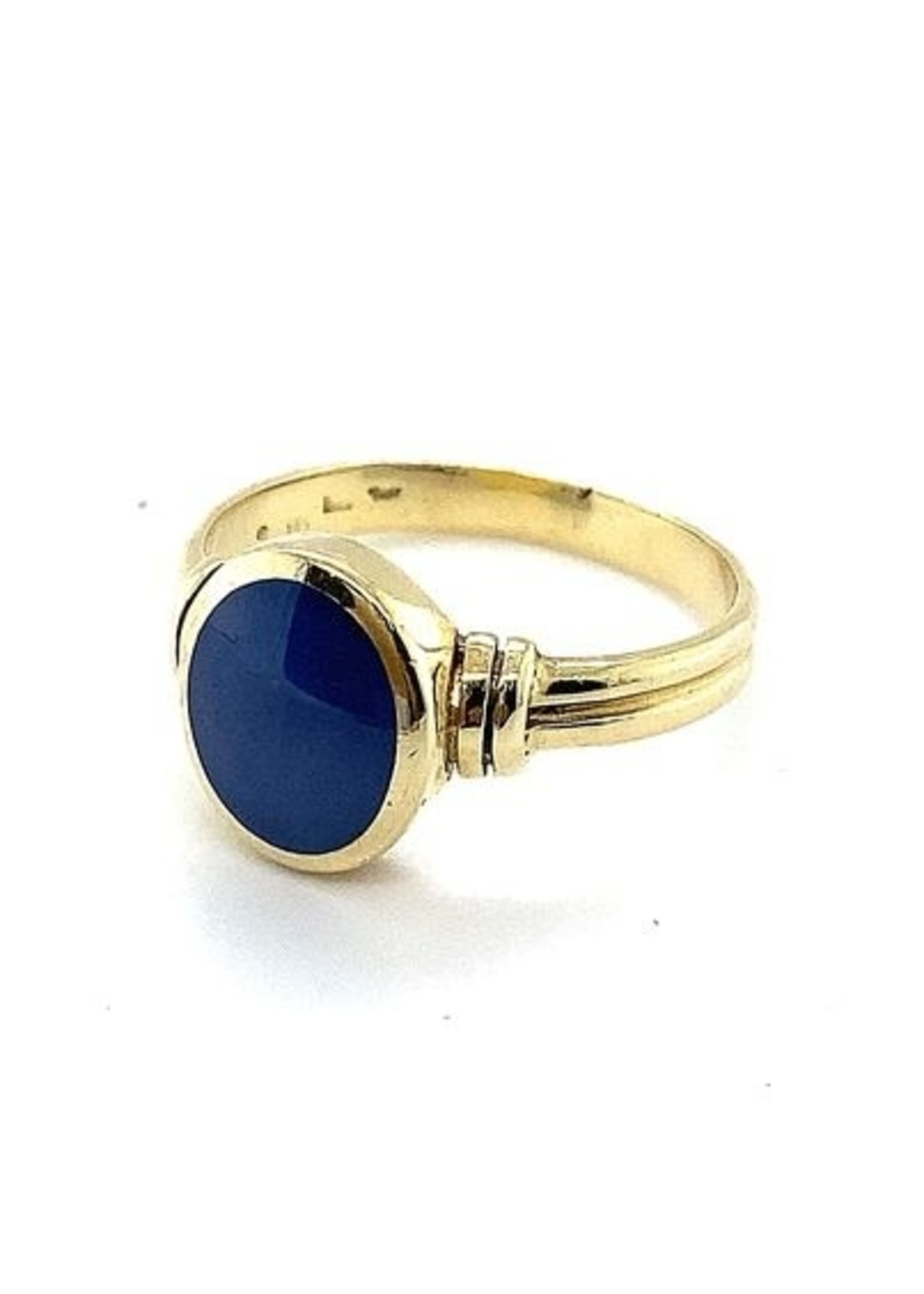 Vintage & Occasion Occasion 14kt gouden ring met blauw stersaffier