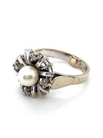 Vintage & Occasion Occasion witgouden ring met briljant en parel