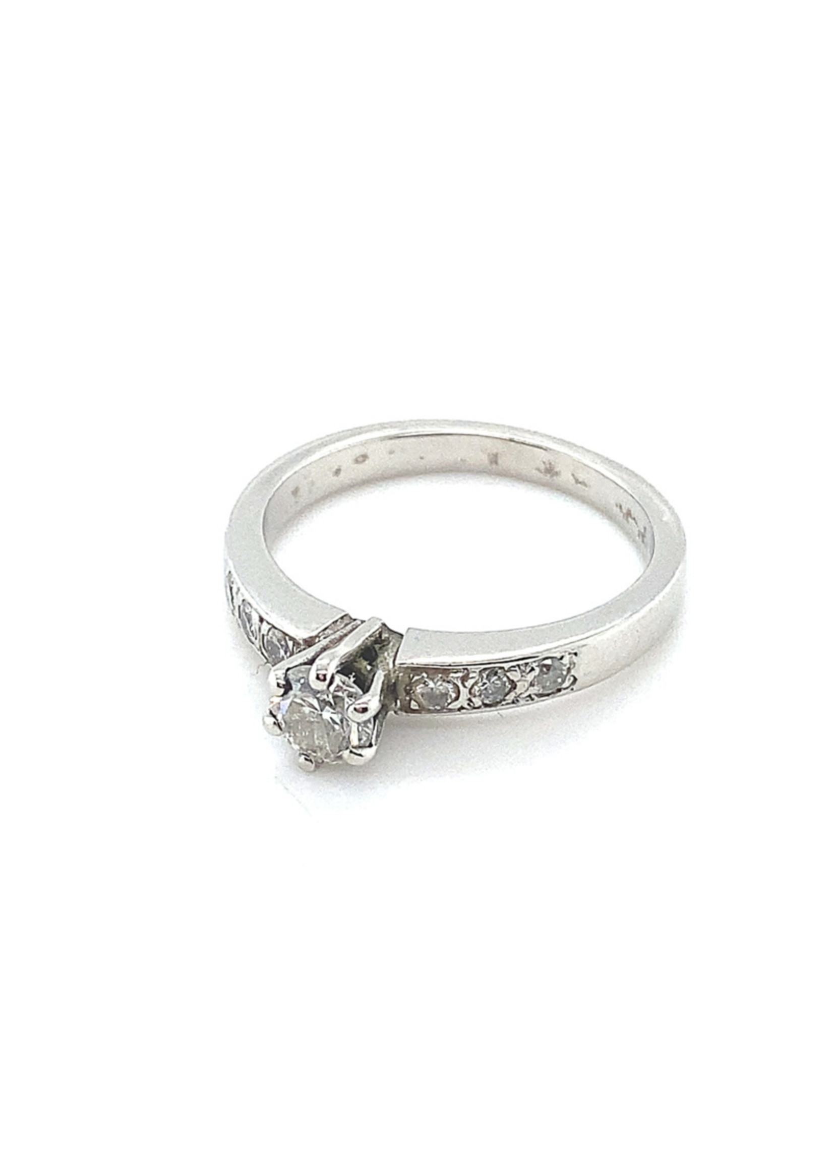 Vintage & Occasion Occasion witgouden solitair ring met diamant 0,52ct