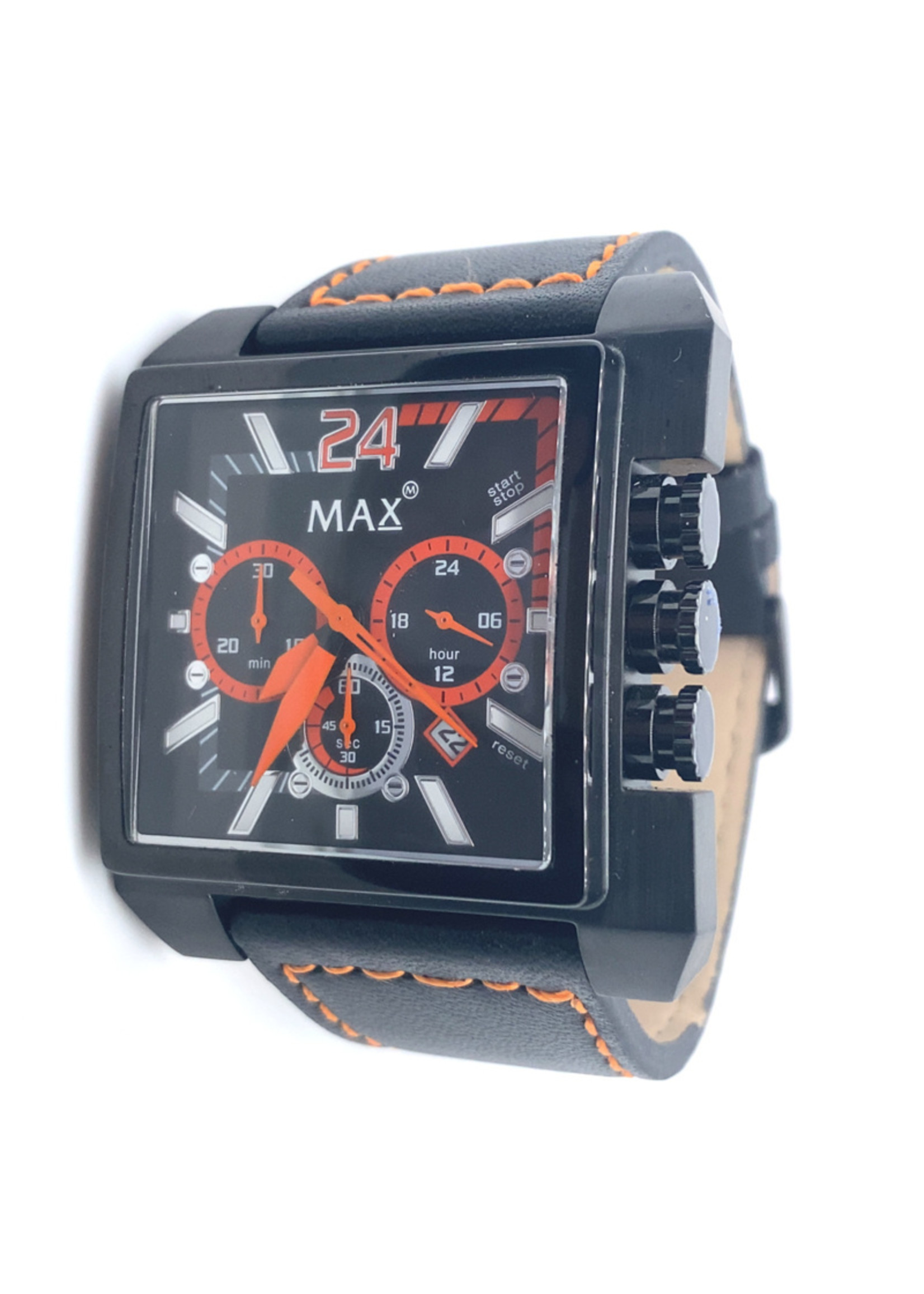 Vintage & Occasion Max XL Watches polshorloge zwart oranje
