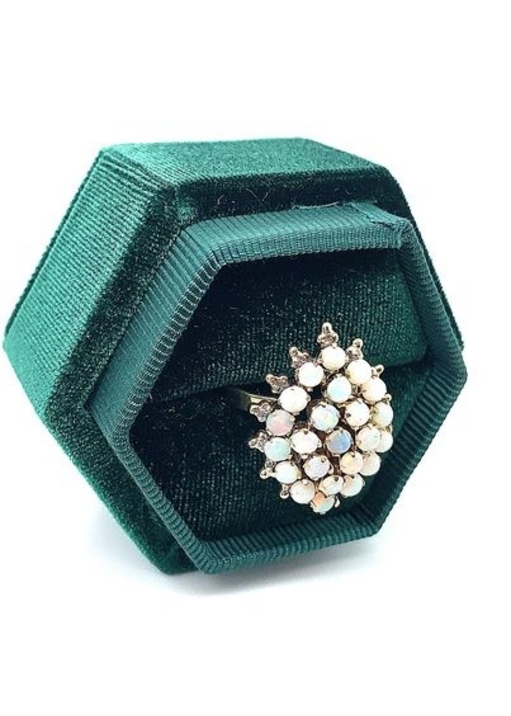 Vintage & Occasion Vintage & Occasion geelgouden ring met Ethiopisch opaal