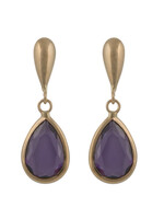 Vintage & Occasion Cataleya Earrings Pear Purple