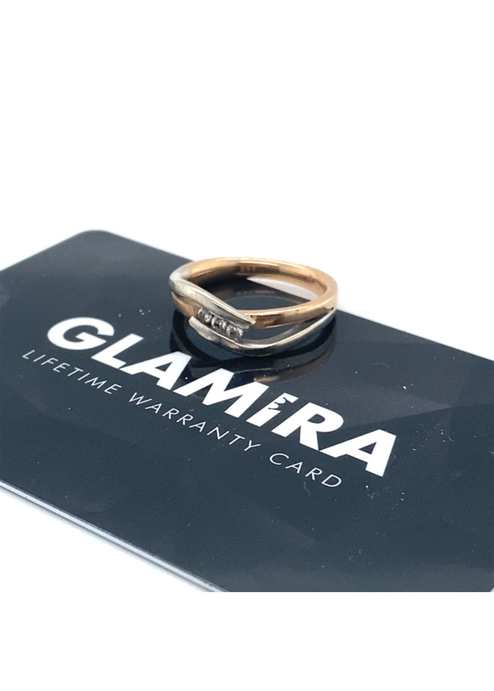 Vintage & Occasion Occasion wit- en roségouden Glamira Gratia ring met diamant 0.073ct